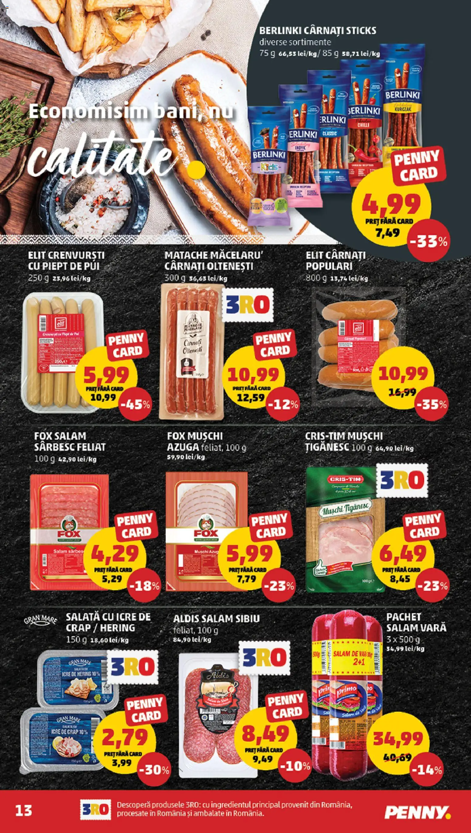Catalog PENNY Market 18 - 23 Martie 2026 | Pagina 13 | Produse: Hacıyatmaz Kedi Oyuncağı, Crenvurști, Salată, Cârnați