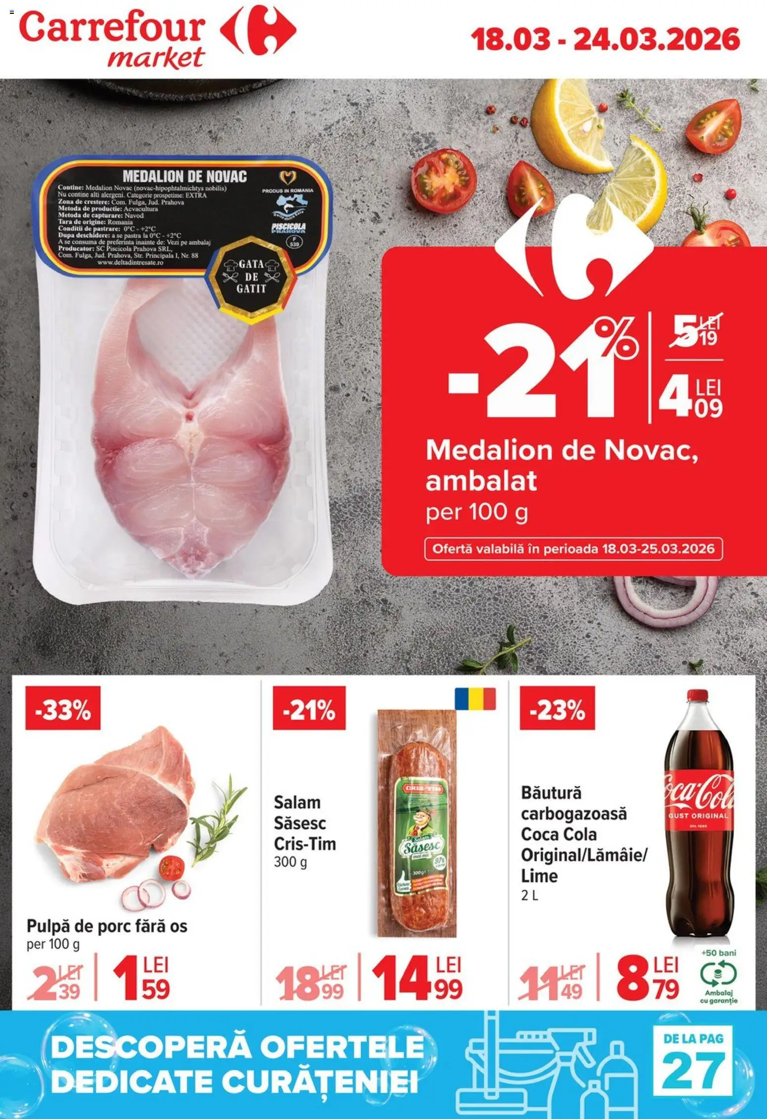 Catalog Carrefour 18 - 23 Martie 2026 | Pagina 1 | Produse: Lime, Amerikan servis, Salam