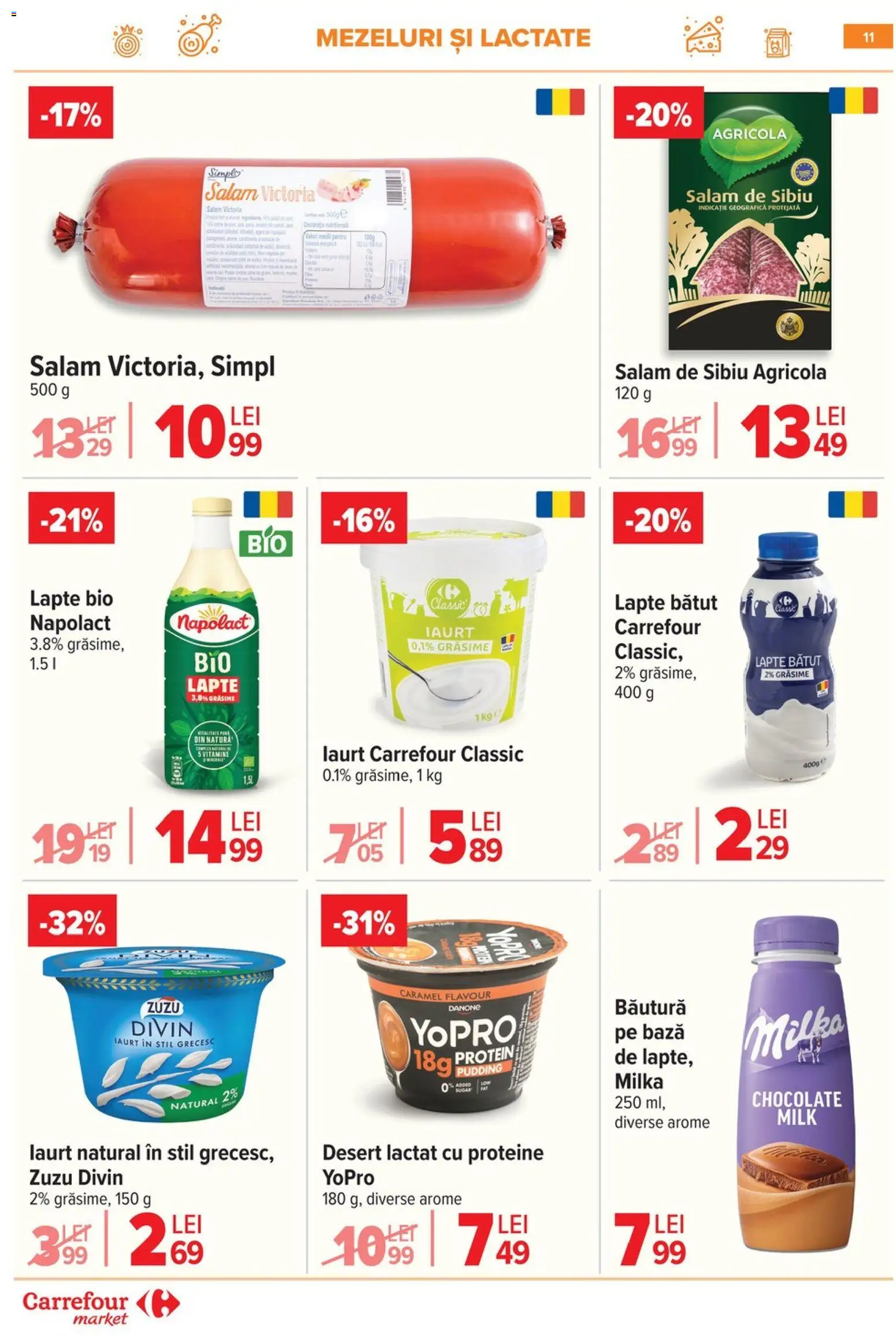 Catalog Carrefour 18 - 23 Martie 2026 | Pagina 14 | Produse: Şerit ödül, Lapte, Iaurt, Salam