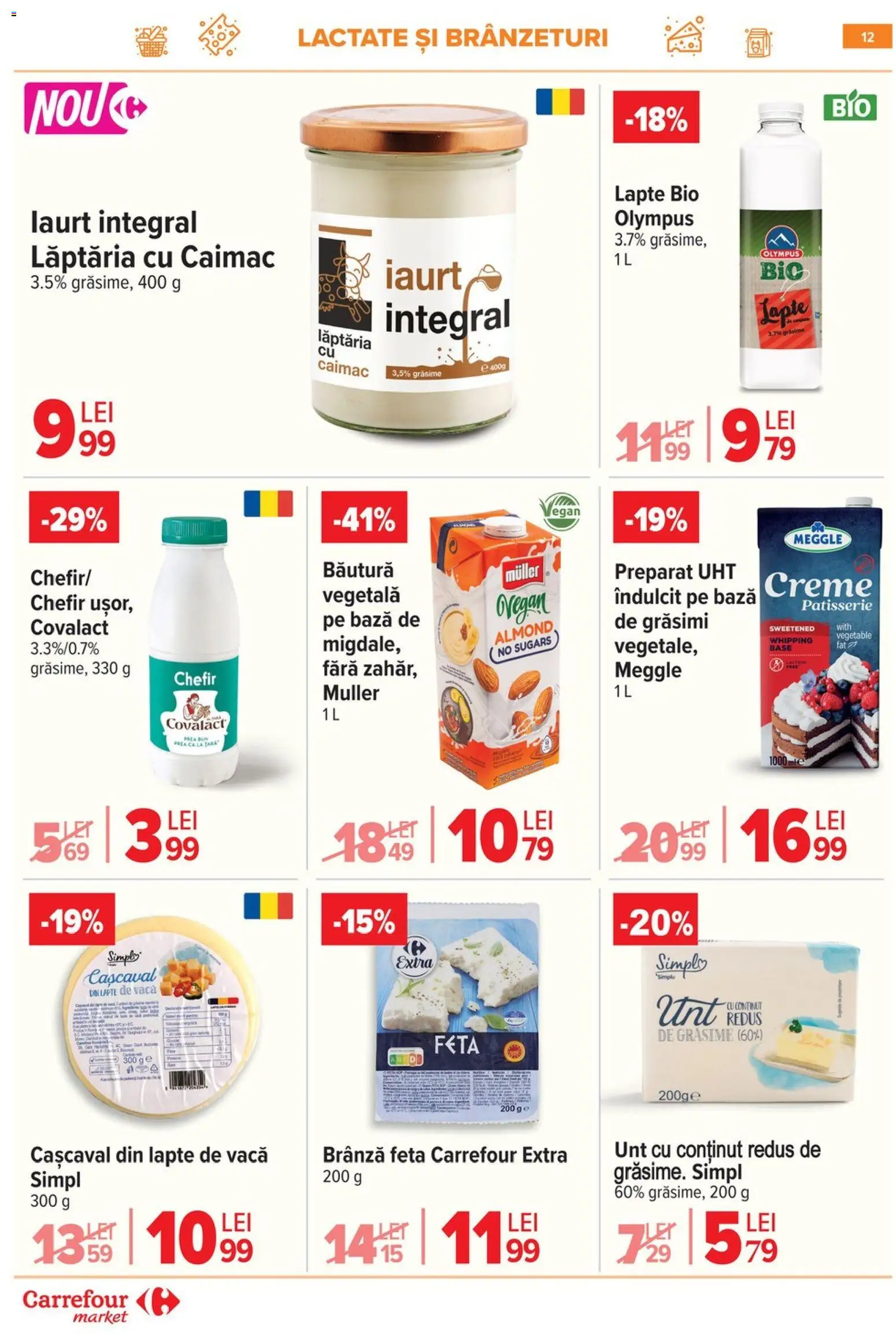 Catalog Carrefour 18 - 23 Martie 2026 | Pagina 15 | Produse: Cașcaval, Lapte, Unt, Iaurt