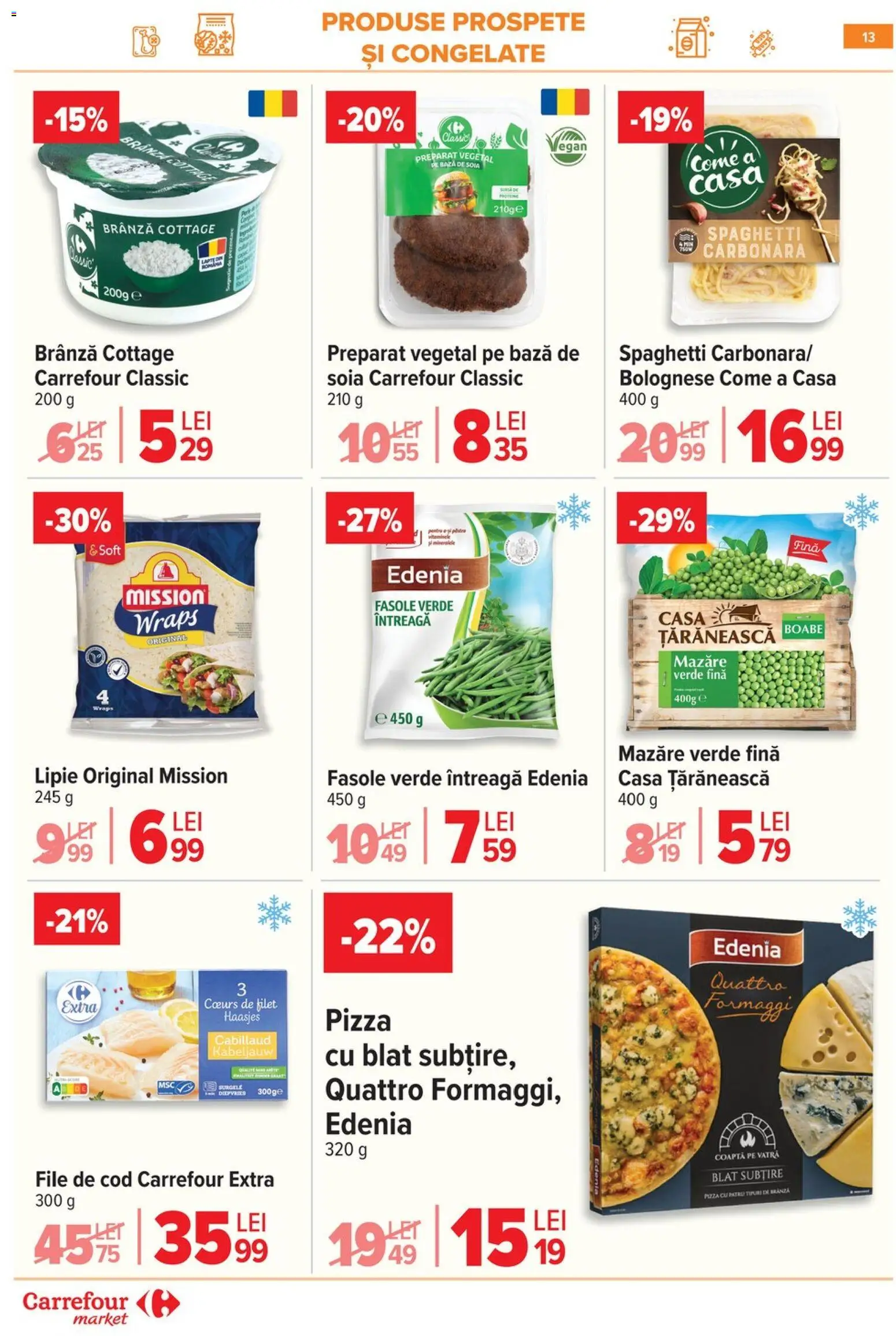 Catalog Carrefour 18 - 23 Martie 2026 | Pagina 16 | Produse: Mazăre, Brânză, Pizza, Fasole verde