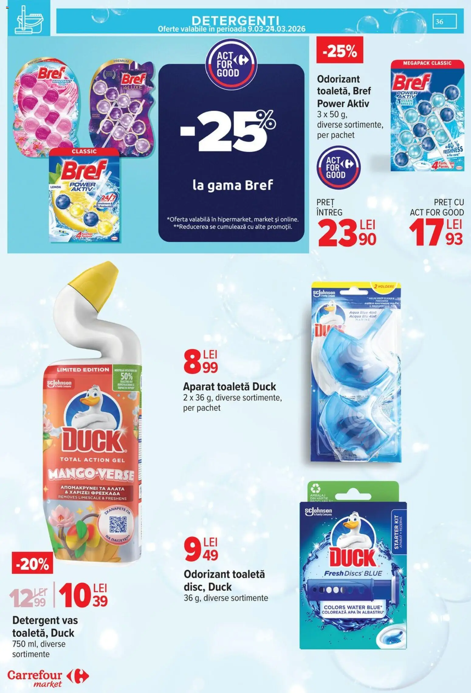 Catalog Carrefour 18 - 23 Martie 2026 | Pagina 39 | Produse: Toaletă, Detergent, Odorizant toaletă, Apă