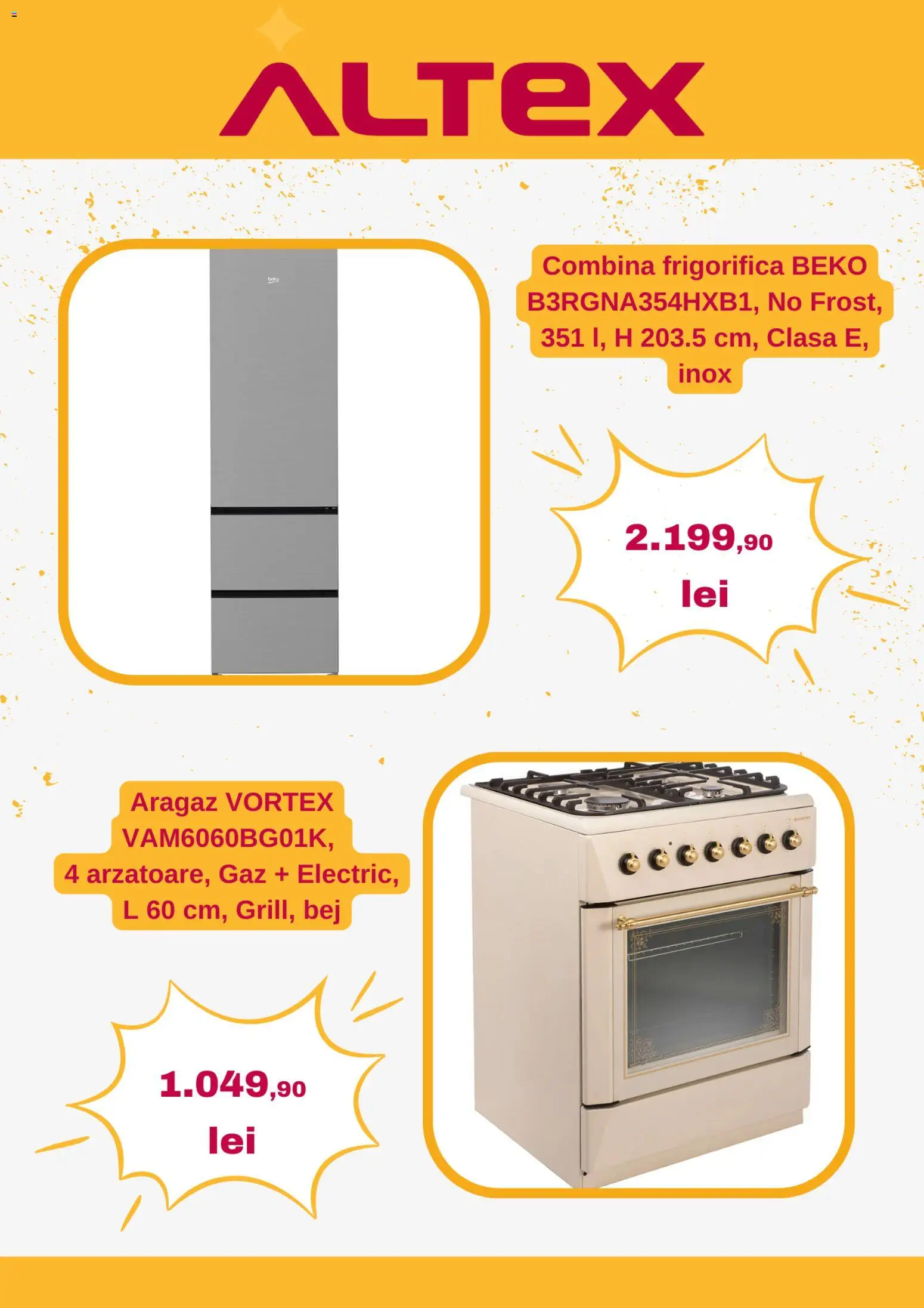 Catalog Altex 19 - 24 Martie 2026 | Pagina 4 | Produse: Aragaz, Combină frigorifică