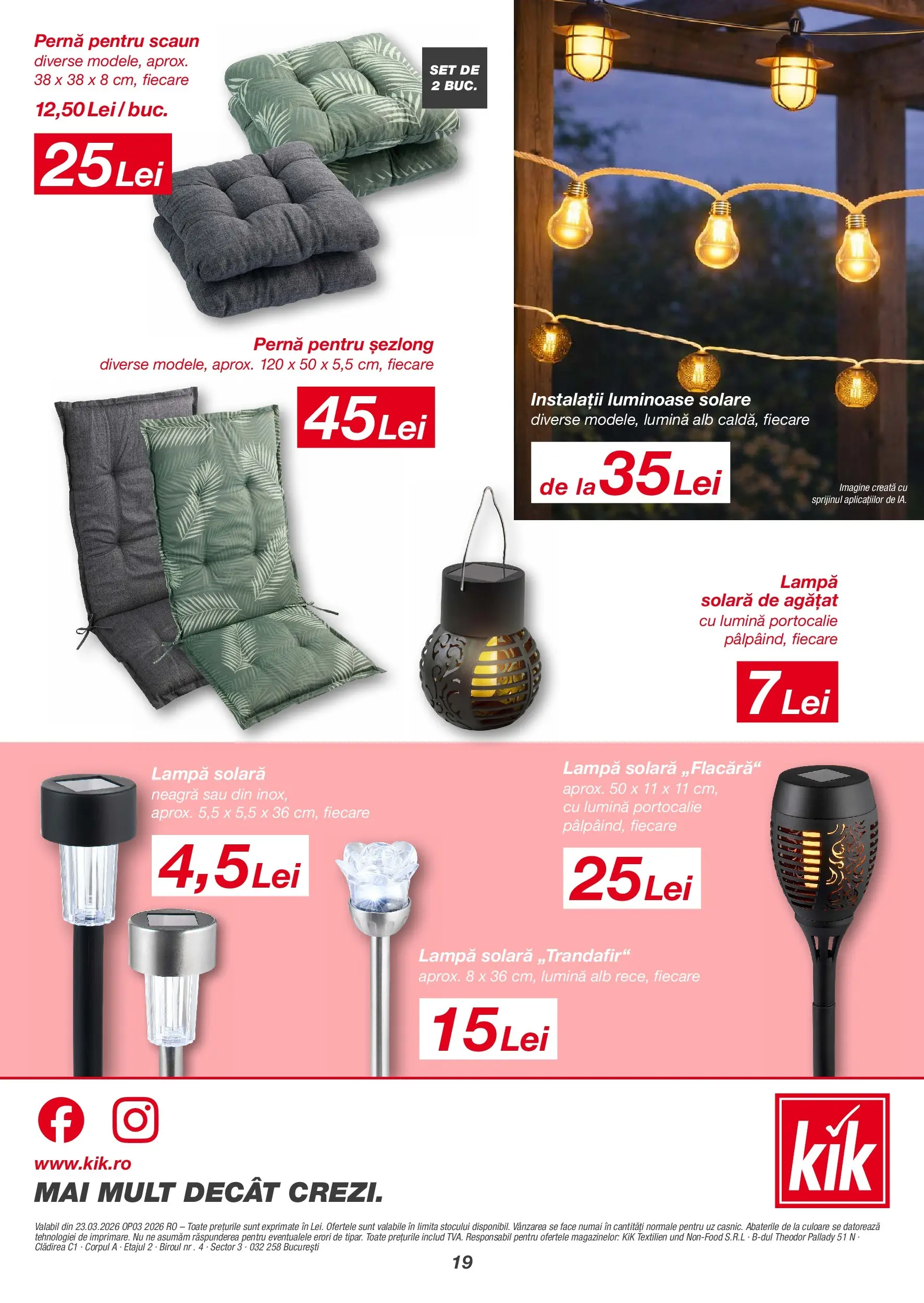 Catalog Kik 23 - 28 Martie 2026 | Pagina 19 | Produse: Tavuk suyu, Pernă, Șezlong, Scaun