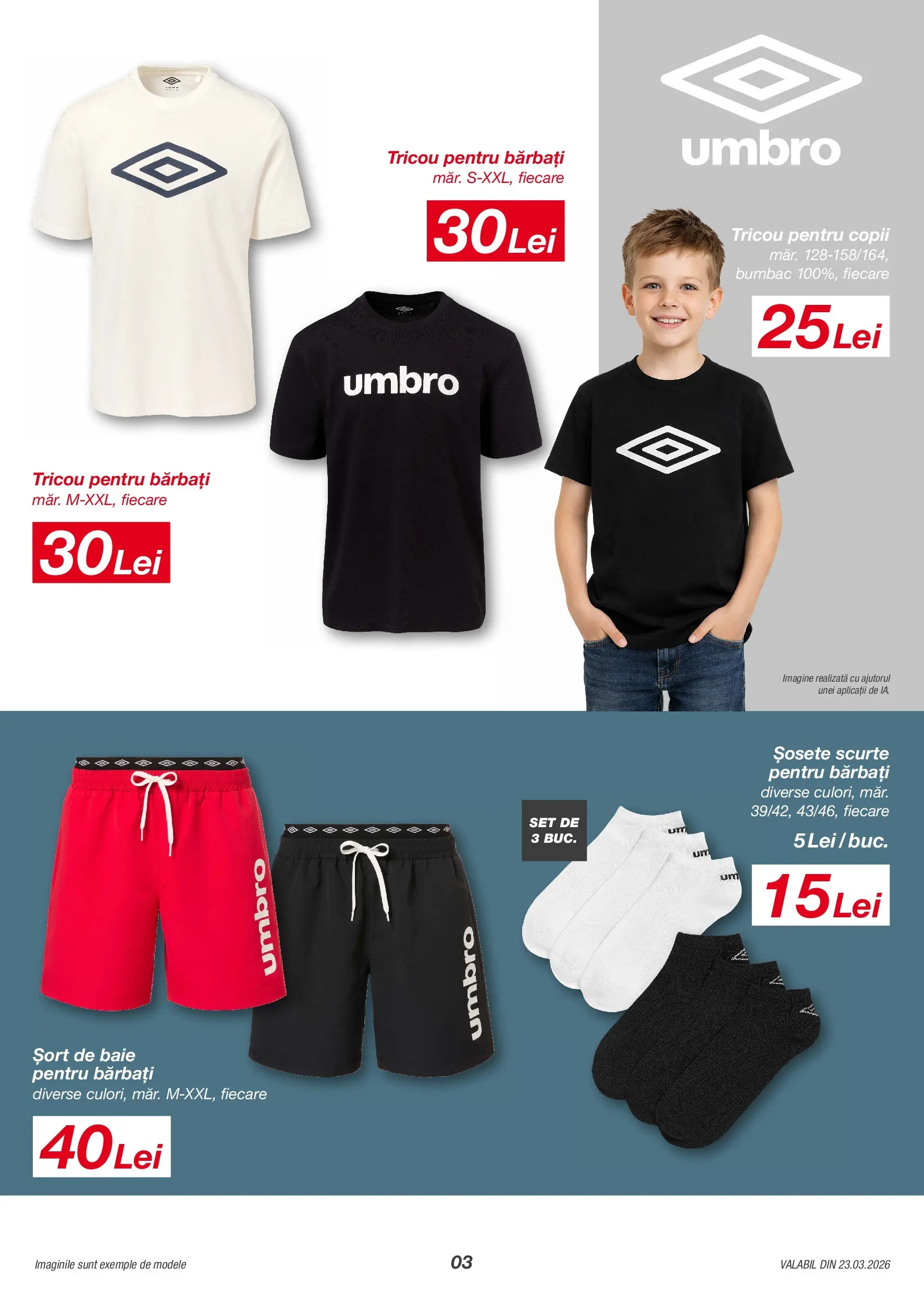 Catalog Kik 23 - 28 Martie 2026 | Pagina 3 | Produse: Șort de baie, Kestane, Tricou, Șosete