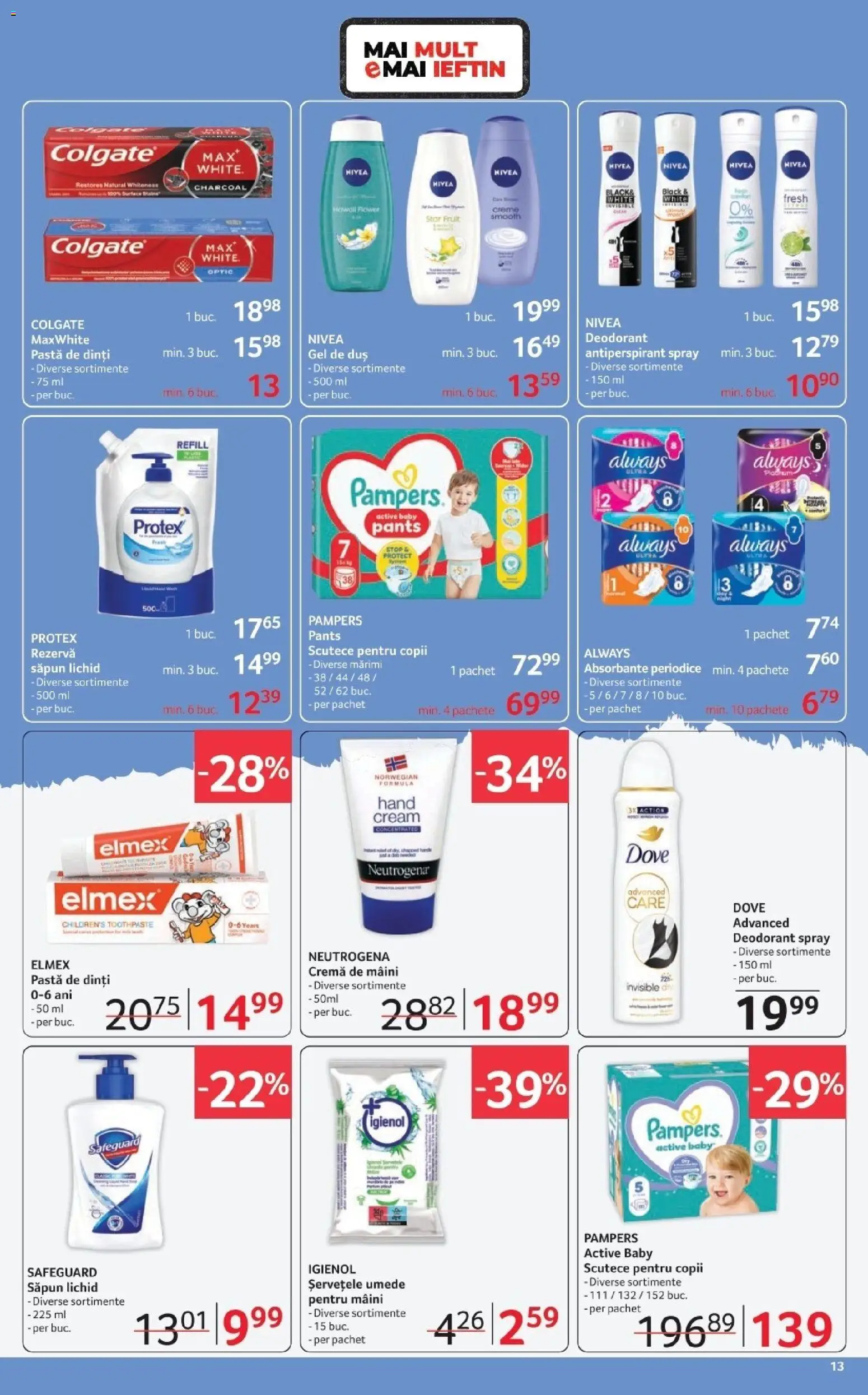 Catalog Selgros 20 Martie - 1 Aprilie 2026 | Pagina 13 | Produse: Cremă de mâini, Antiperspirant, Absorbante, Scutece