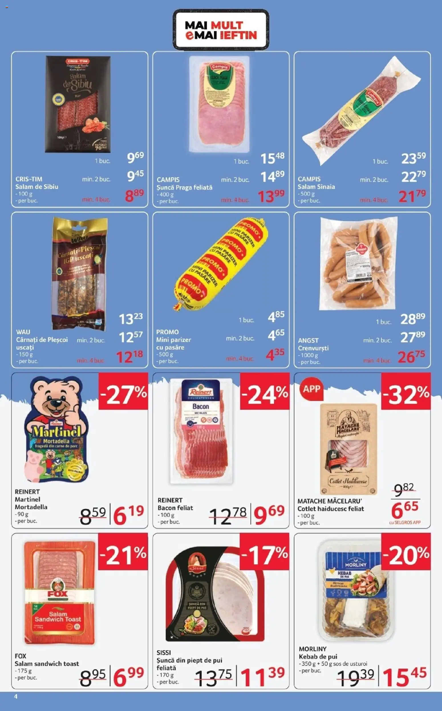 Catalog Selgros 20 Martie - 1 Aprilie 2026 | Pagina 4 | Produse: Crenvurști, Bacon, Șuncă, Sos