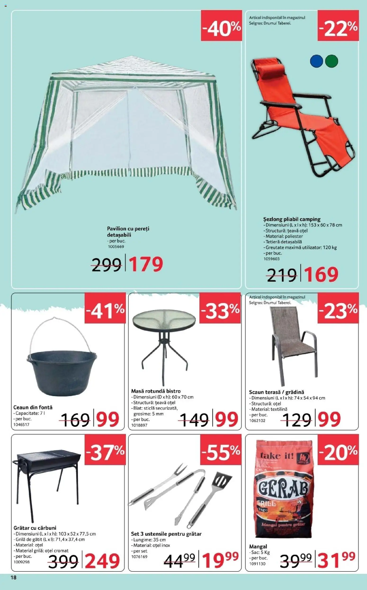 Catalog Selgros 20 Martie - 1 Aprilie 2026 | Pagina 18 | Produse: Grill, Grătar, Șezlong, Țeavă