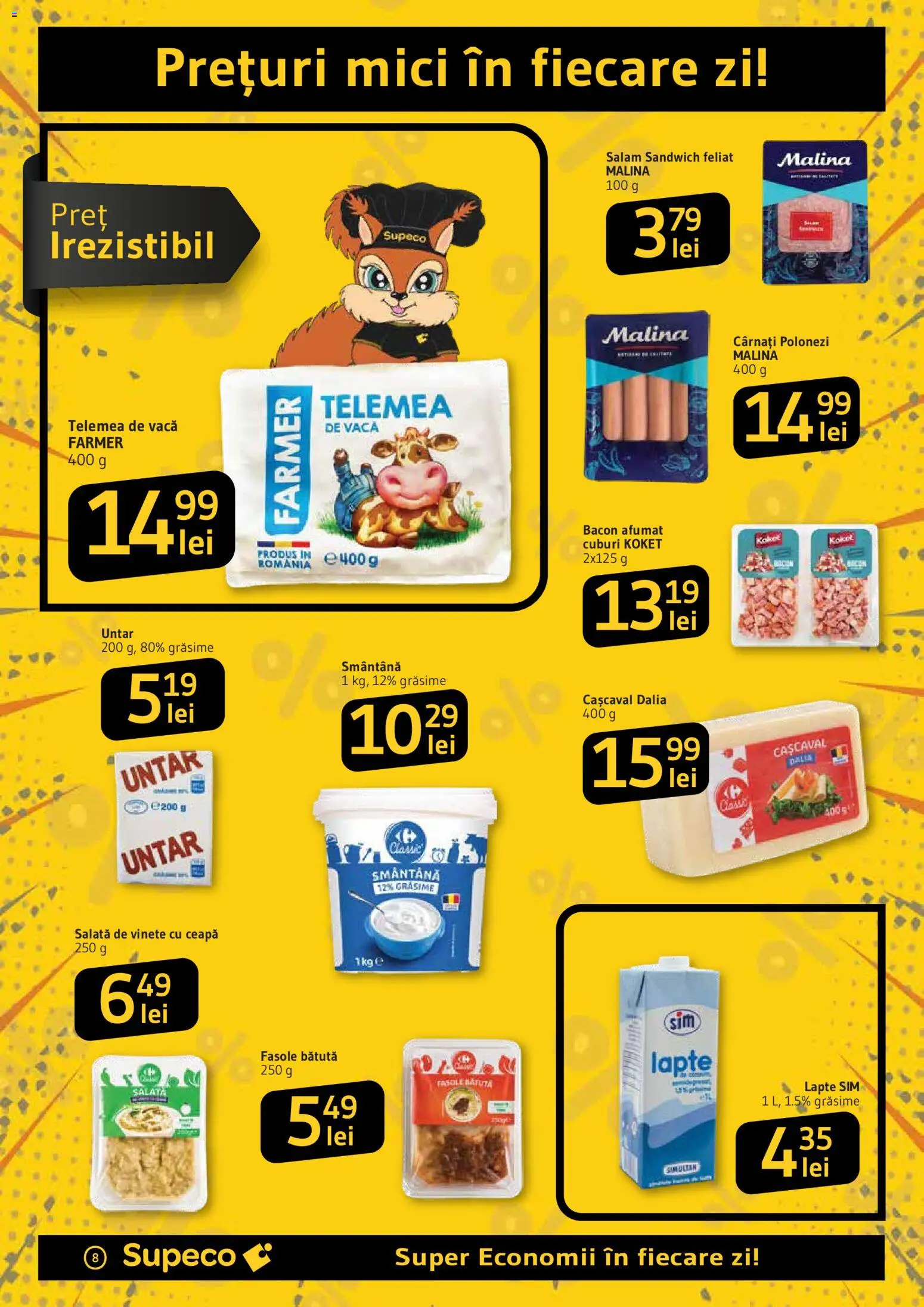 Catalog Supeco 19 - 31 Martie 2026 | Pagina 8 | Produse: Mici, Bacon, Lapte, Ceapă