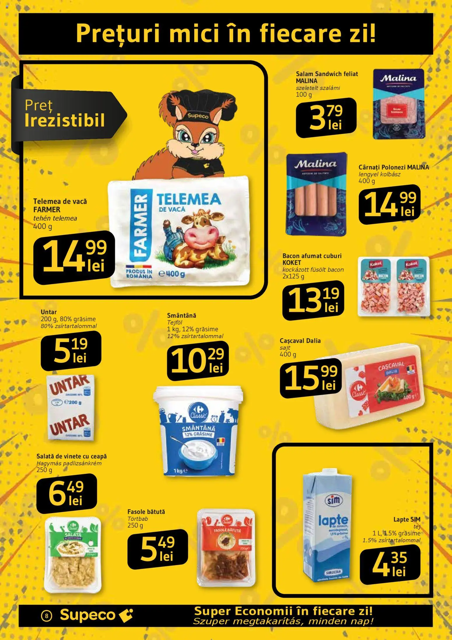 Catalog Supeco 19 - 31 Martie 2026 | Pagina 8 | Produse: Cașcaval, Mici, Smântână, Cârnați