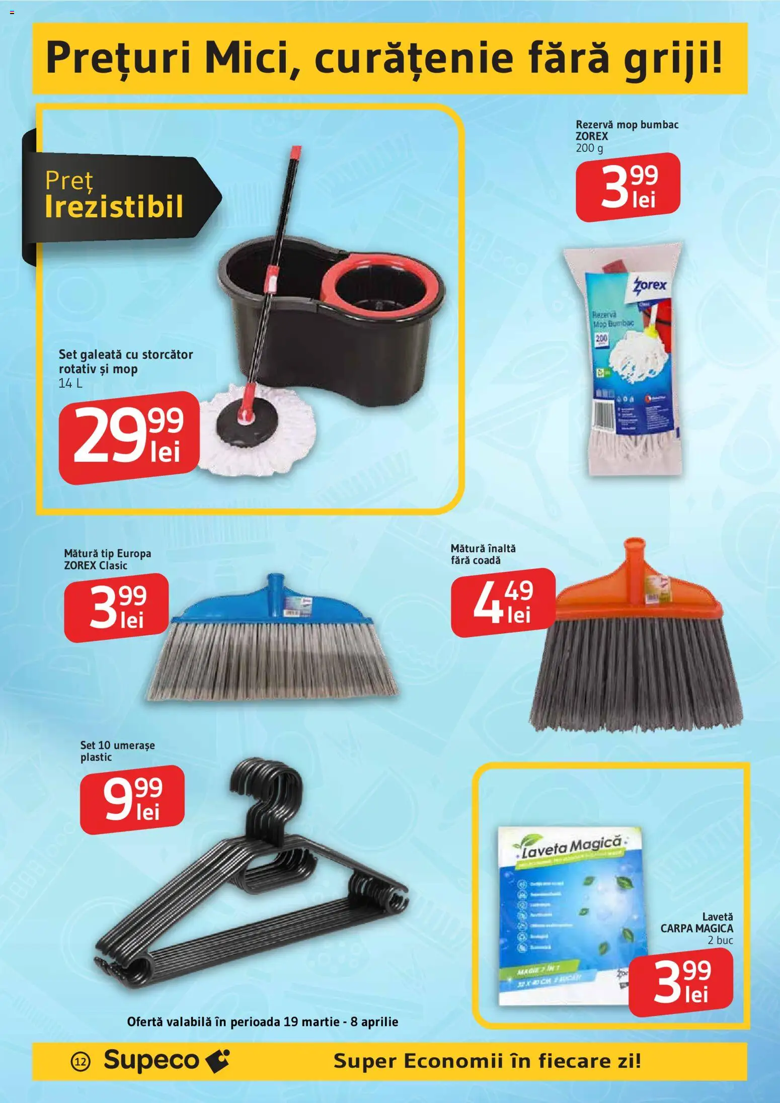 Catalog Supeco 19 - 31 Martie 2026 | Pagina 12 | Produse: Storcător, Mop, Mătură