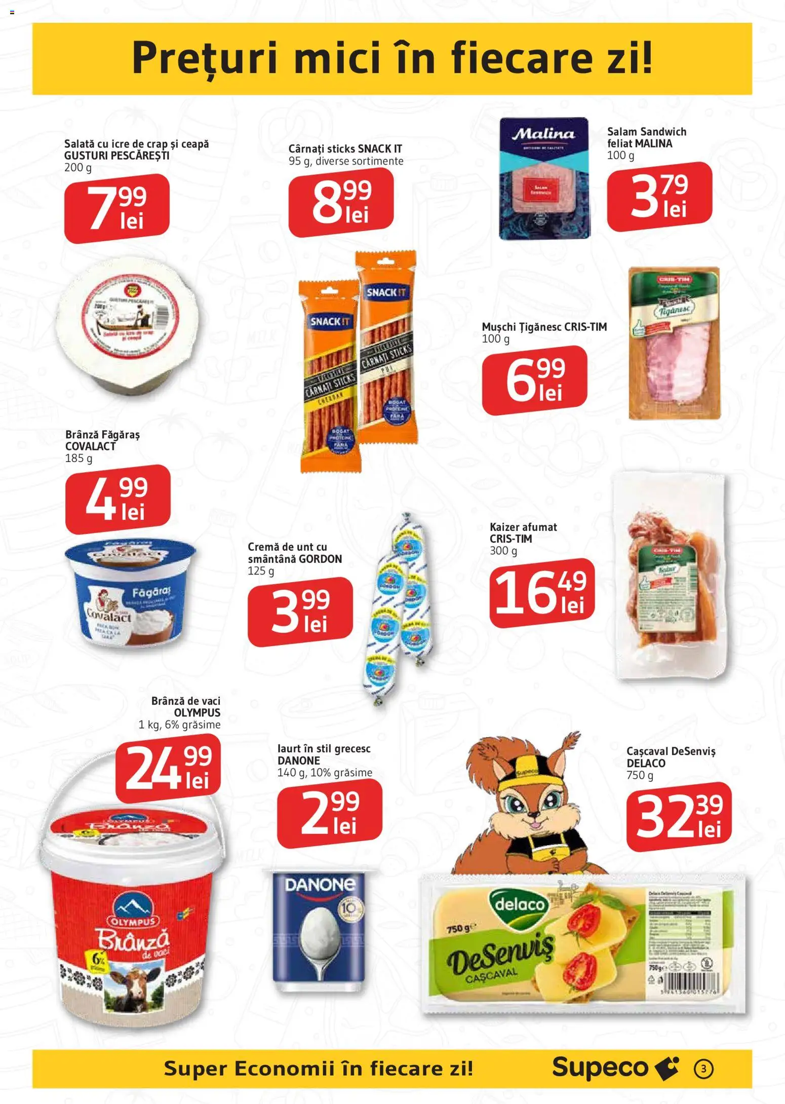Catalog Supeco 19 - 31 Martie 2026 | Pagina 3 | Produse: Salam, Smântână, Salată, Cârnați