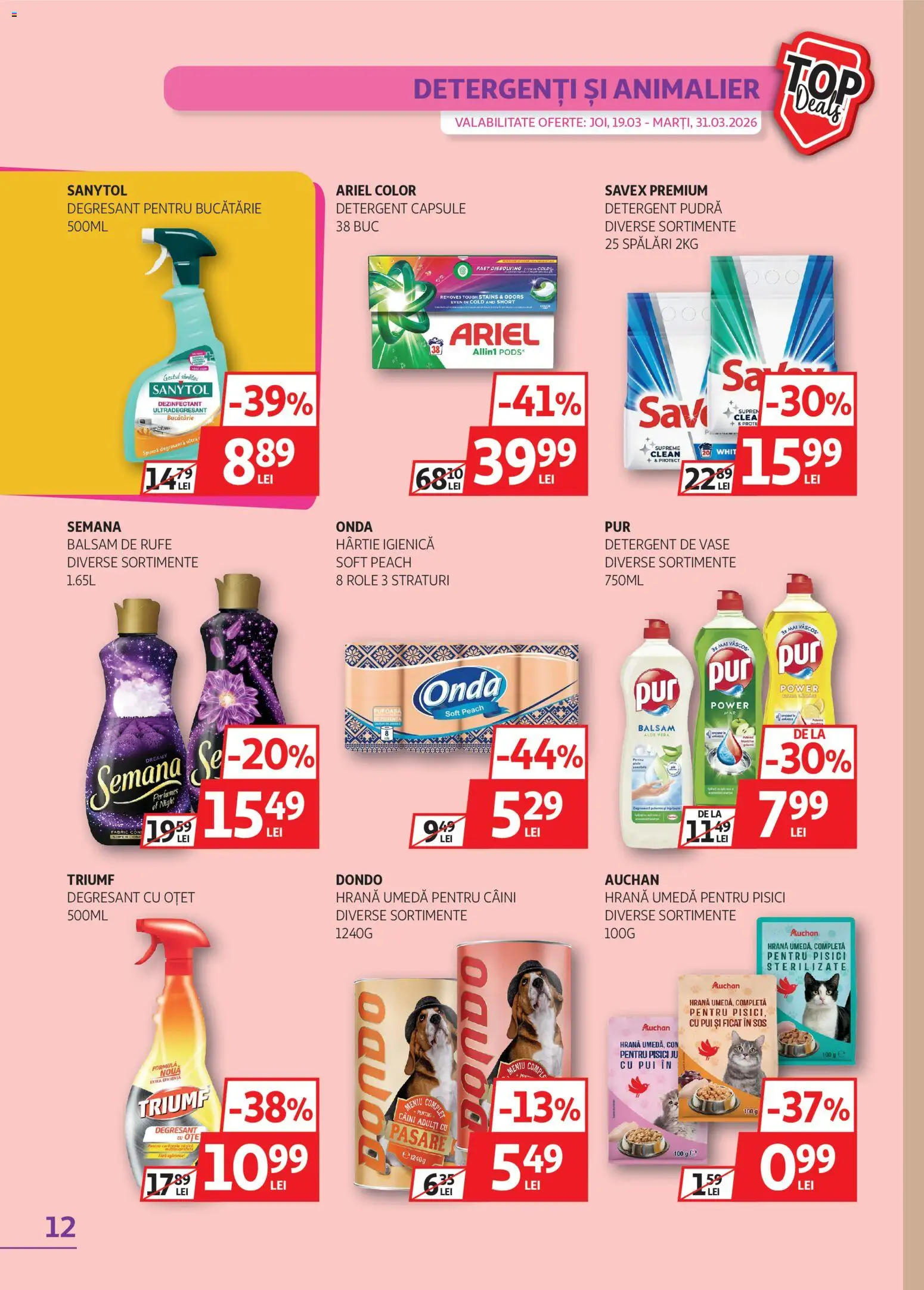 Catalog Auchan 19 - 30 Martie 2026 | Pagina 12 | Produse: Aloe vera, Bucătărie, Oțet, Balsam de rufe