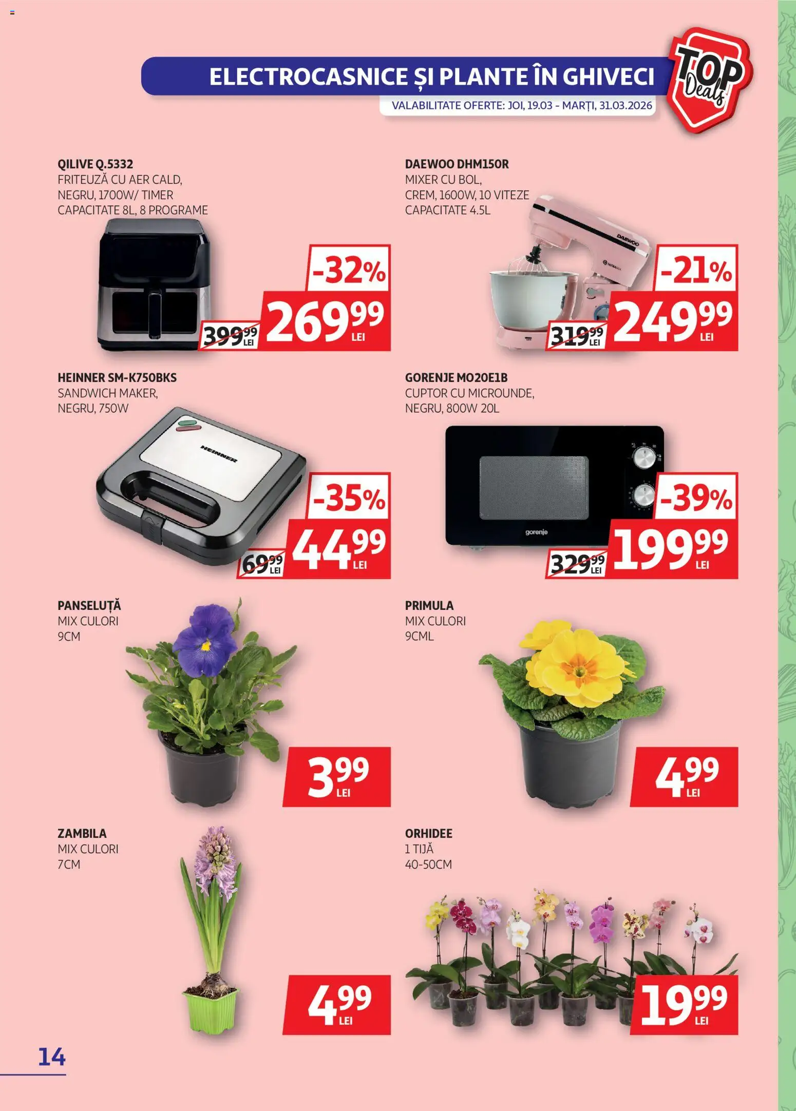 Catalog Auchan 19 - 30 Martie 2026 | Pagina 14 | Produse: Mixer, Orhidee, Friteuză, Ghiveci