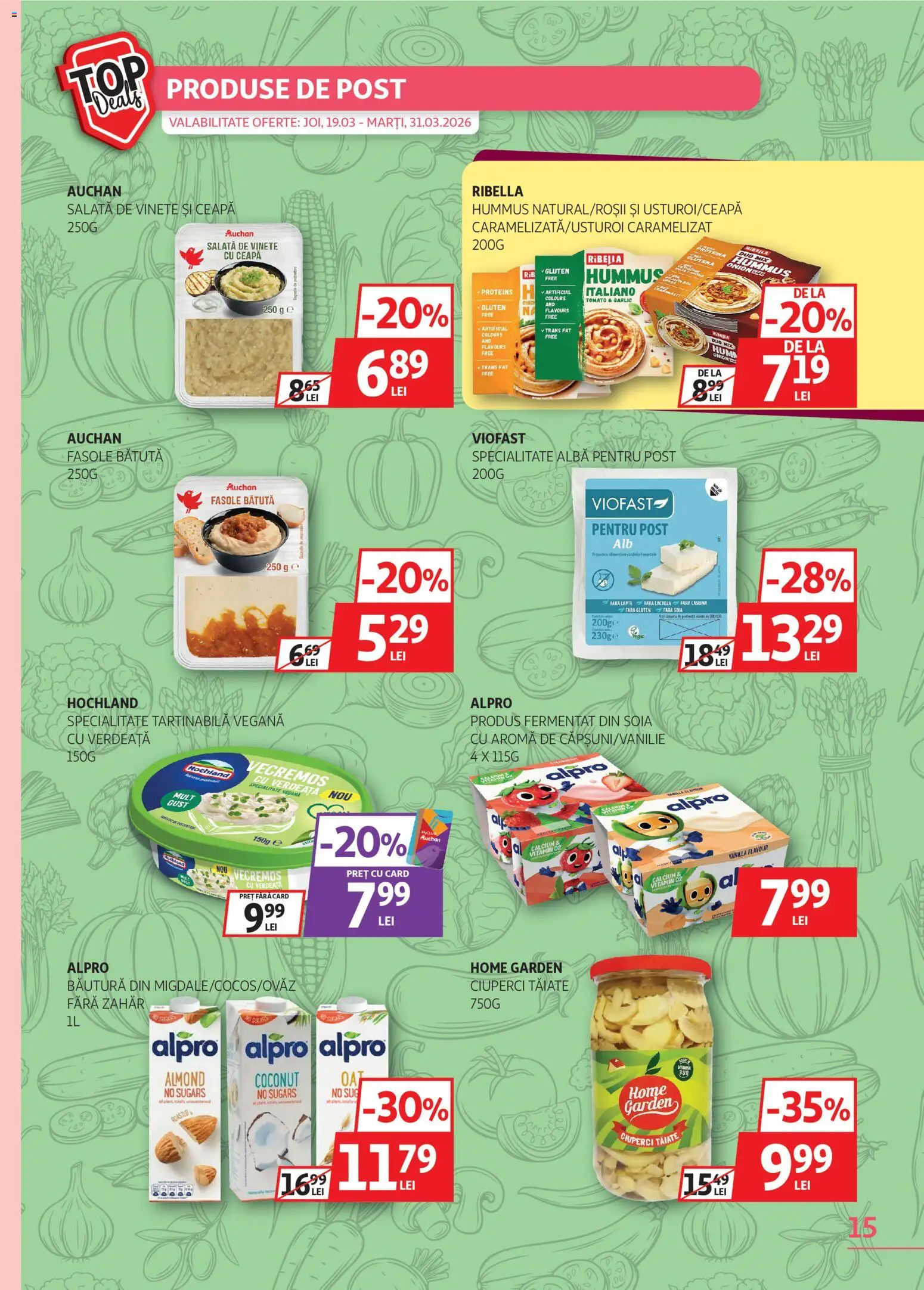Catalog Auchan 19 - 30 Martie 2026 | Pagina 15 | Produse: Ciuperci, Ceapă, Zahăr, Verdeață