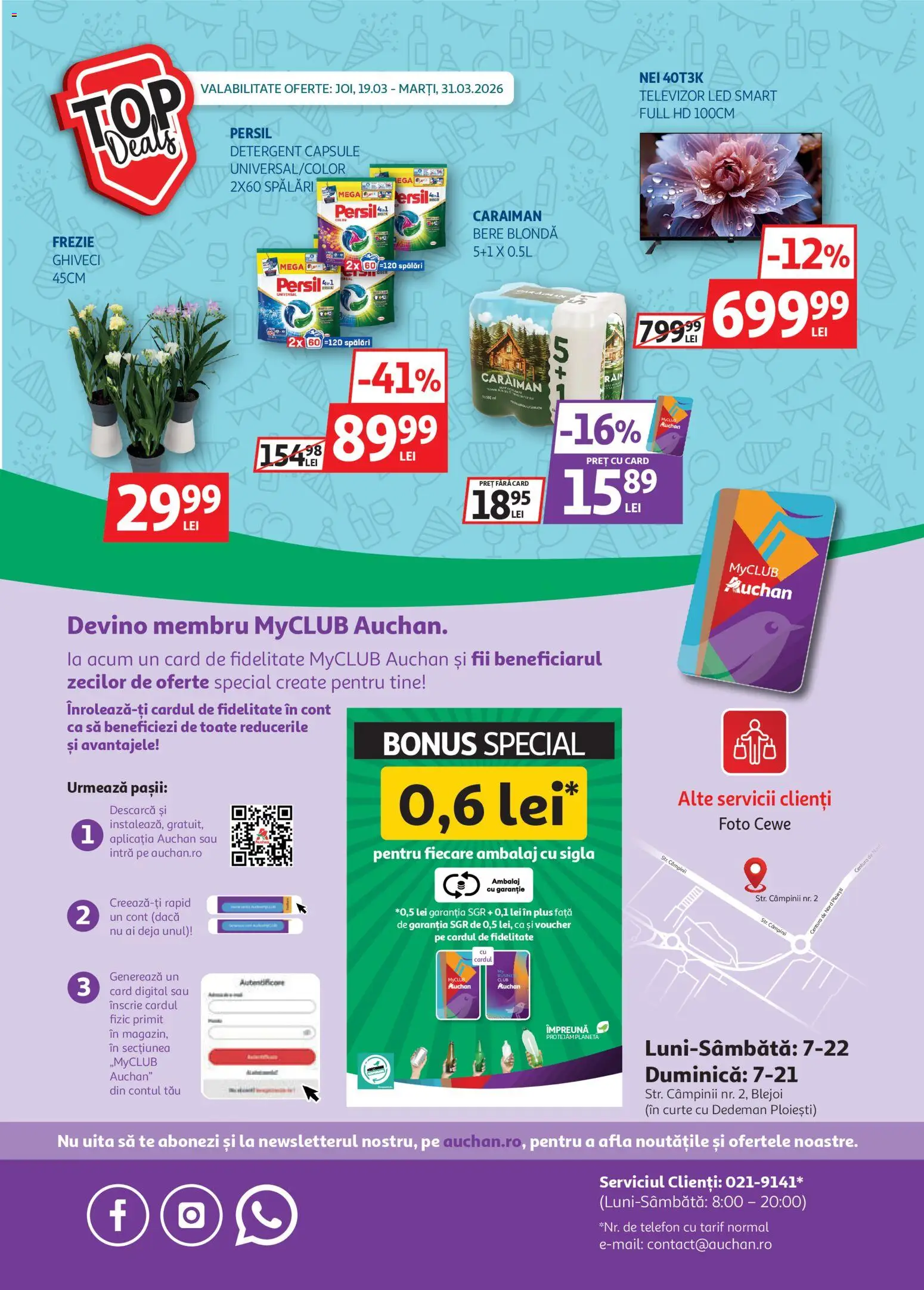 Catalog Auchan 19 - 30 Martie 2026 | Pagina 16 | Produse: Telefon, Vestiyer, Televizor, Detergent