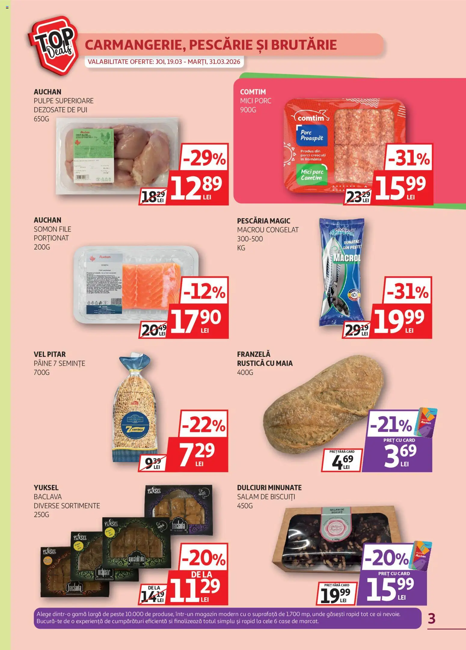 Catalog Auchan 19 - 30 Martie 2026 | Pagina 3 | Produse: Mici, Semințe, Pâine, Salam