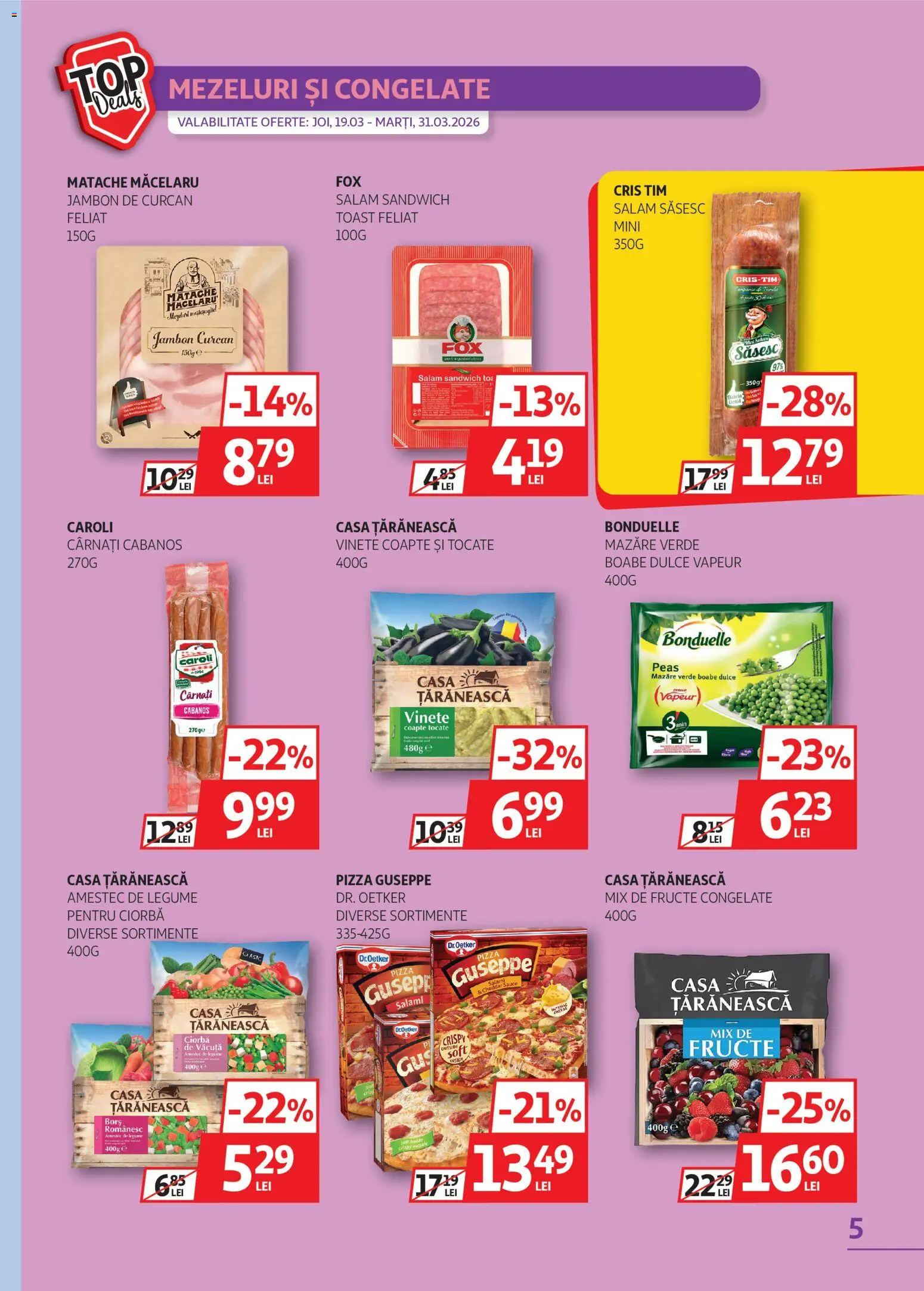 Catalog Auchan 19 - 30 Martie 2026 | Pagina 5 | Produse: Mazăre, Salam, Fructe, Cârnați