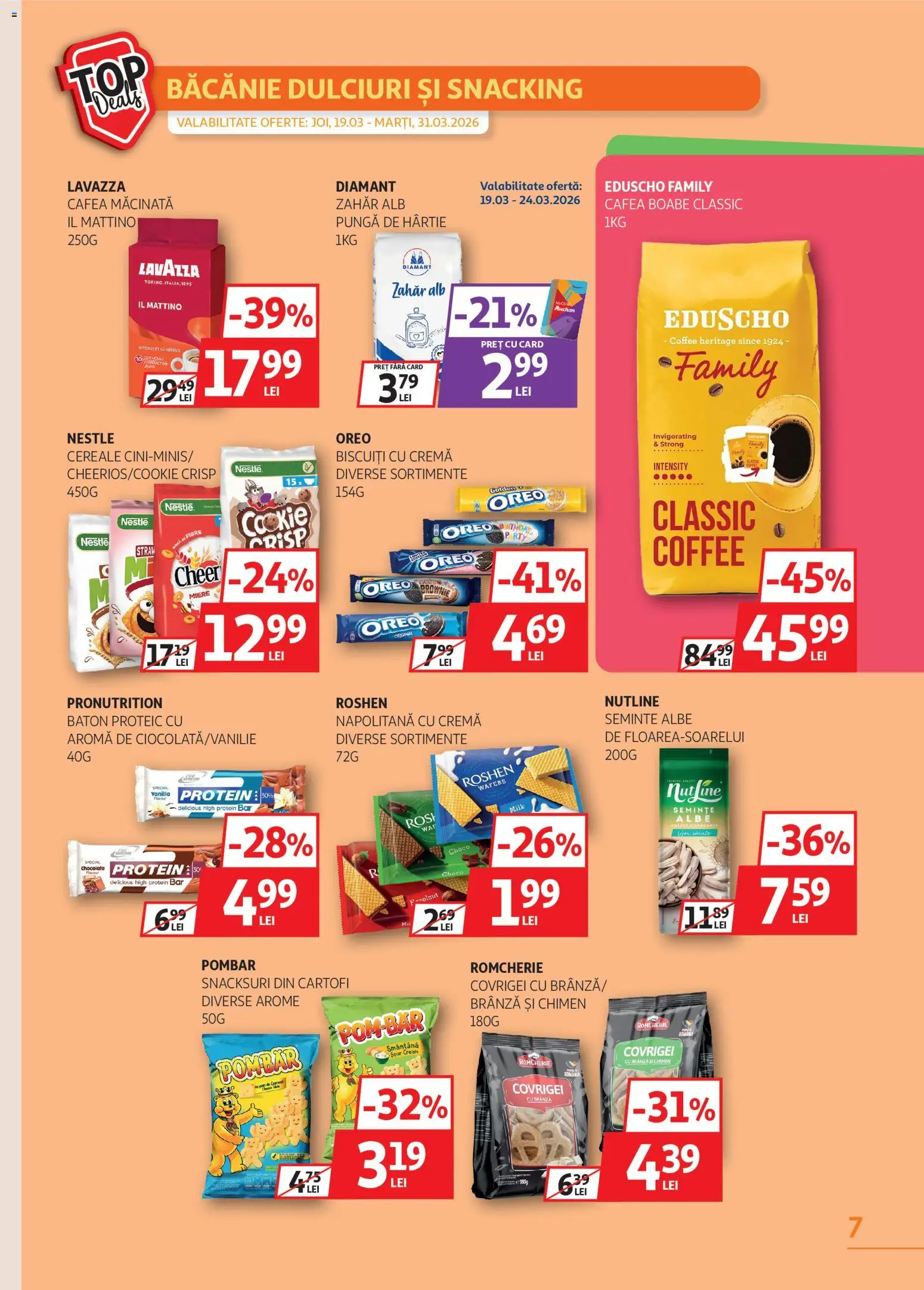 Catalog Auchan 19 - 30 Martie 2026 | Pagina 7 | Produse: Pungă, Covrigei, Brânză, Zahăr