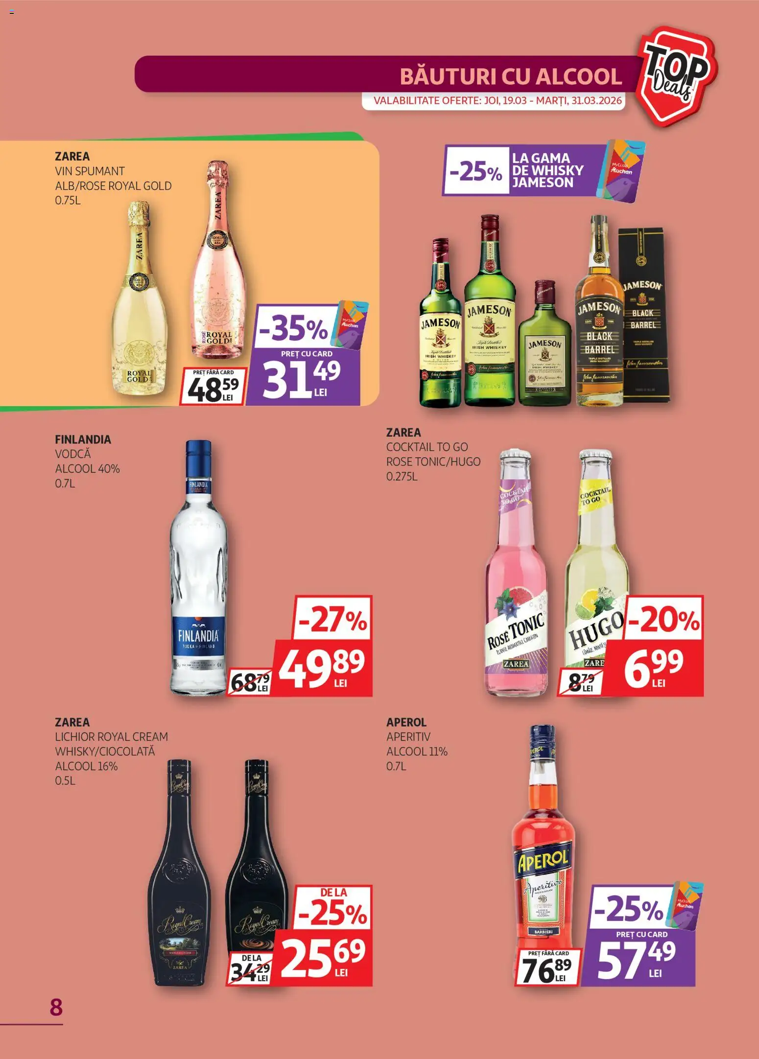 Catalog Auchan 19 - 30 Martie 2026 | Pagina 8 | Produse: Lichior, Vin, Whiskey, Aperol