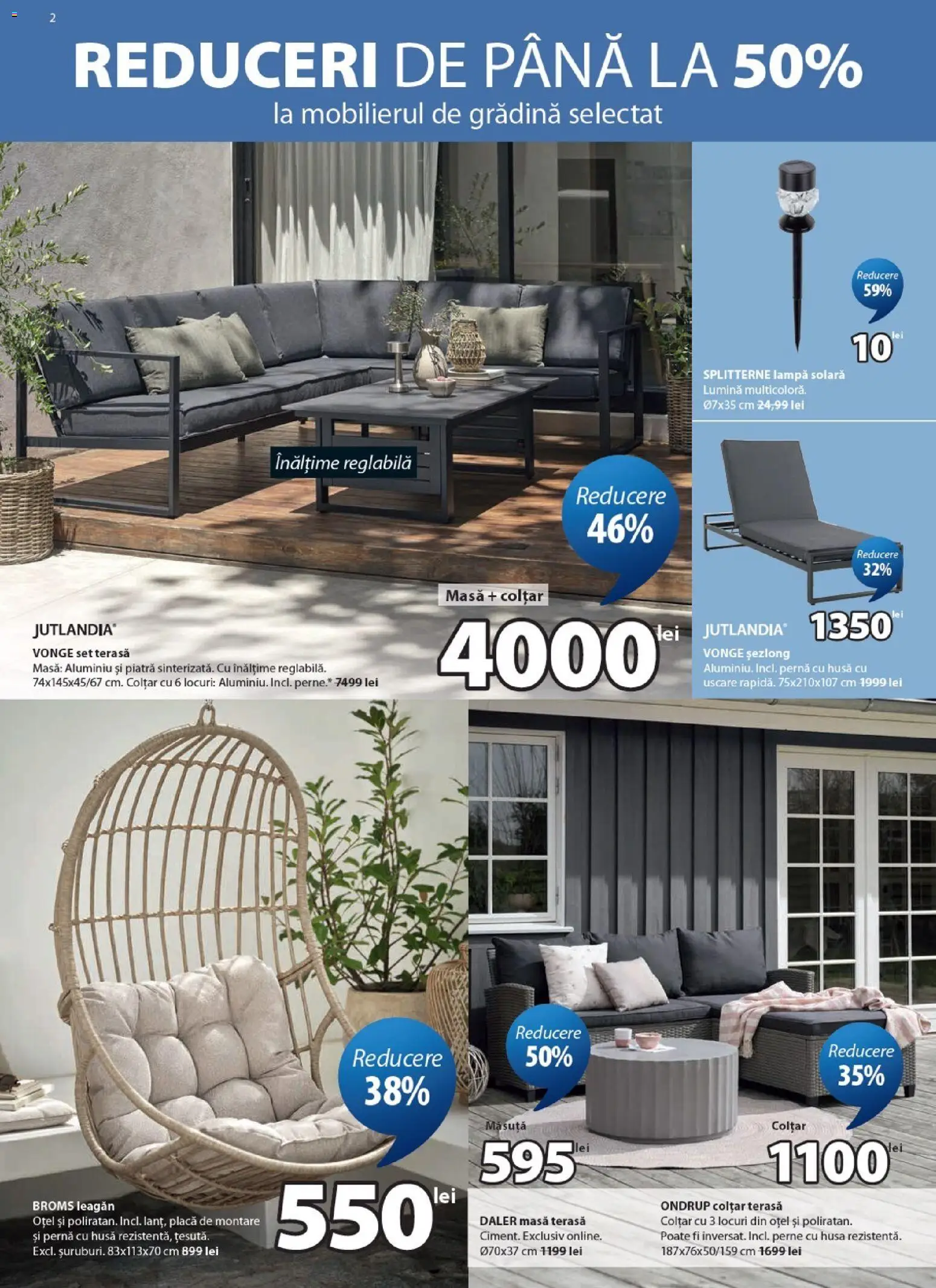 Catalog JYSK 19 - 23 Martie 2026 | Pagina 2 | Produse: Pernă, Șezlong, Colțar, Lampă