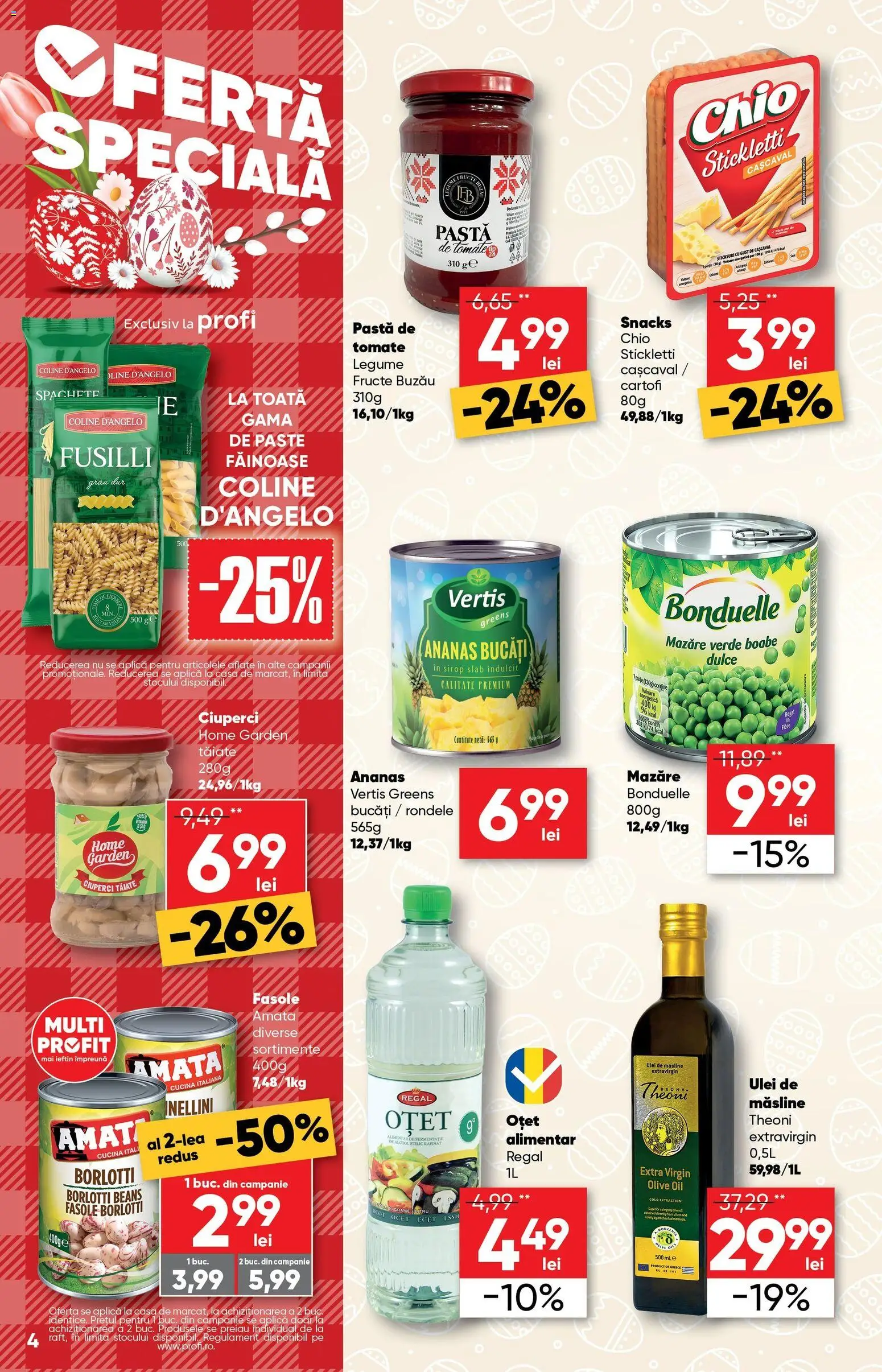 Catalog Profi 18 - 30 Martie 2026 | Pagina 4 | Produse: Cașcaval, Oțet, Paste, Fructe