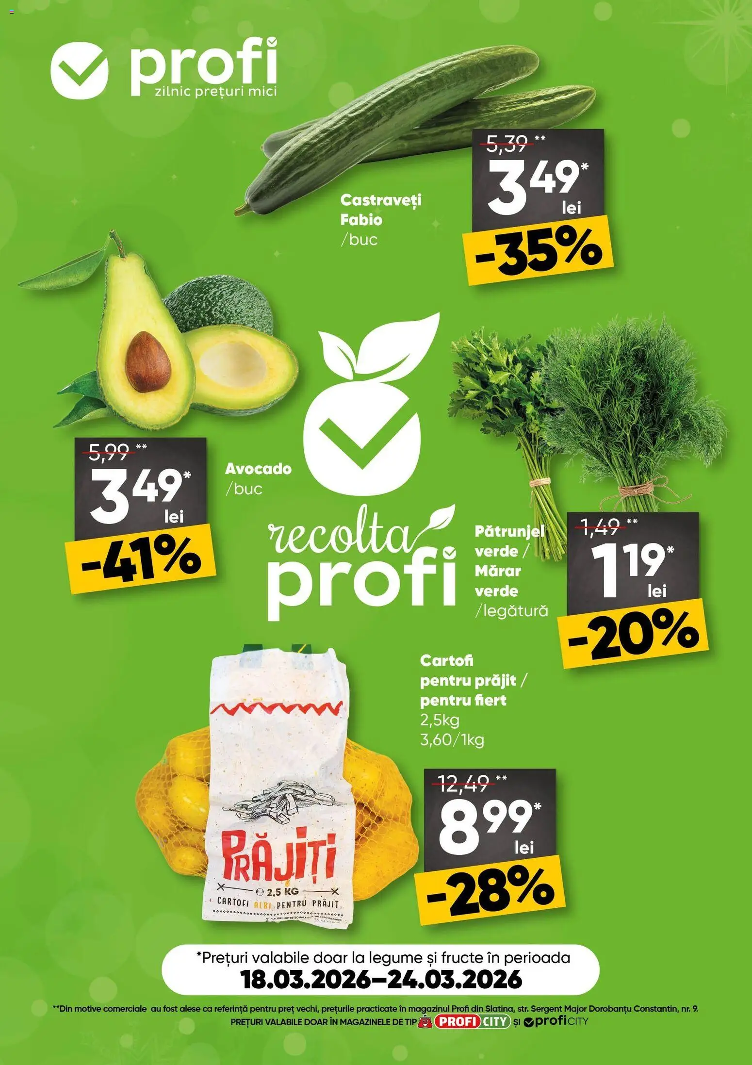 Catalog Profi 18 - 23 Martie 2026 | Pagina 1 | Produse: Pătrunjel, Castraveți, Avocado, Cartofi