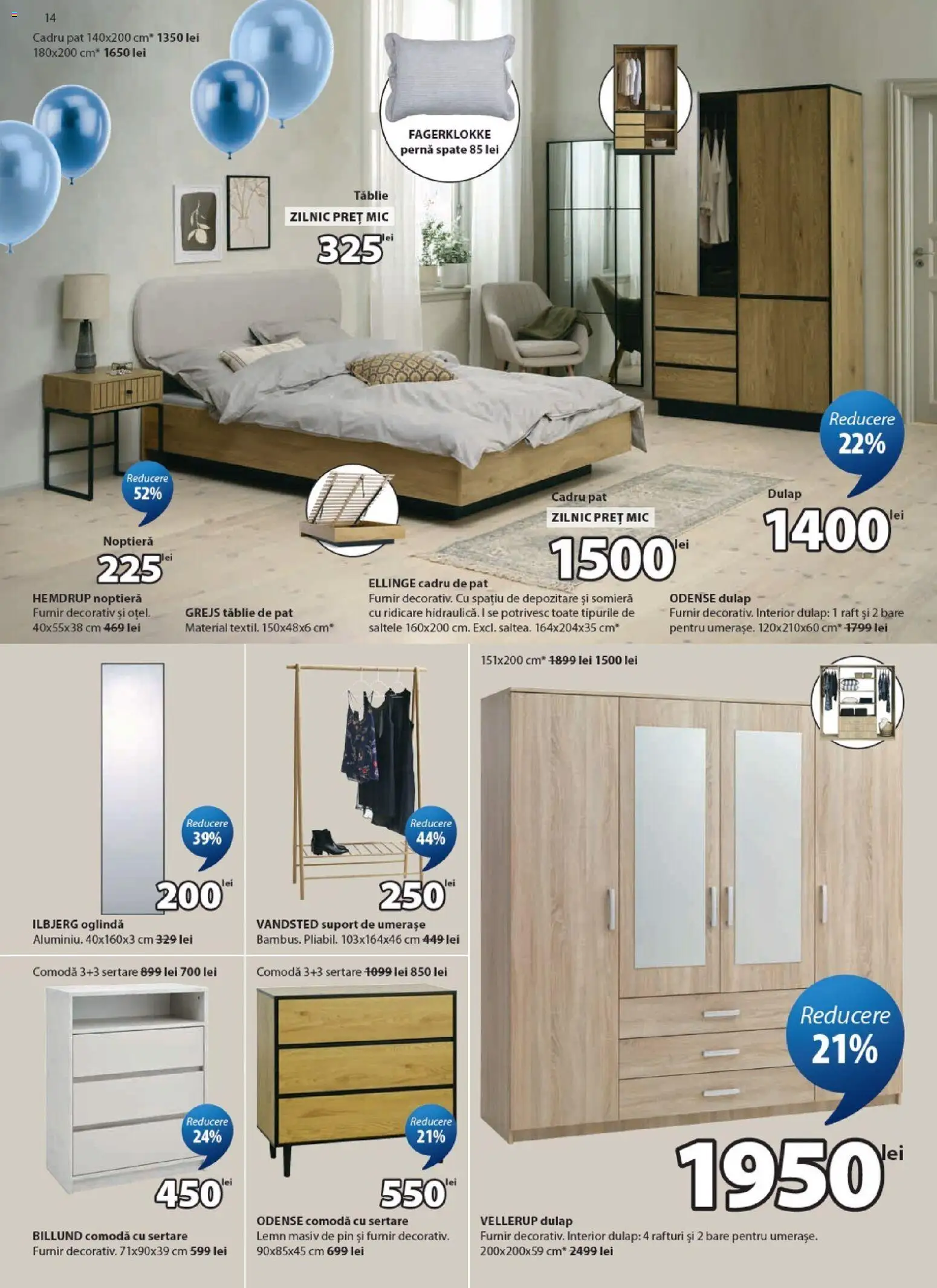 Catalog JYSK 25 Martie - 22 Aprilie 2026 | Pagina 14 | Produse: Pat, Pernă, Noptieră, Comodă