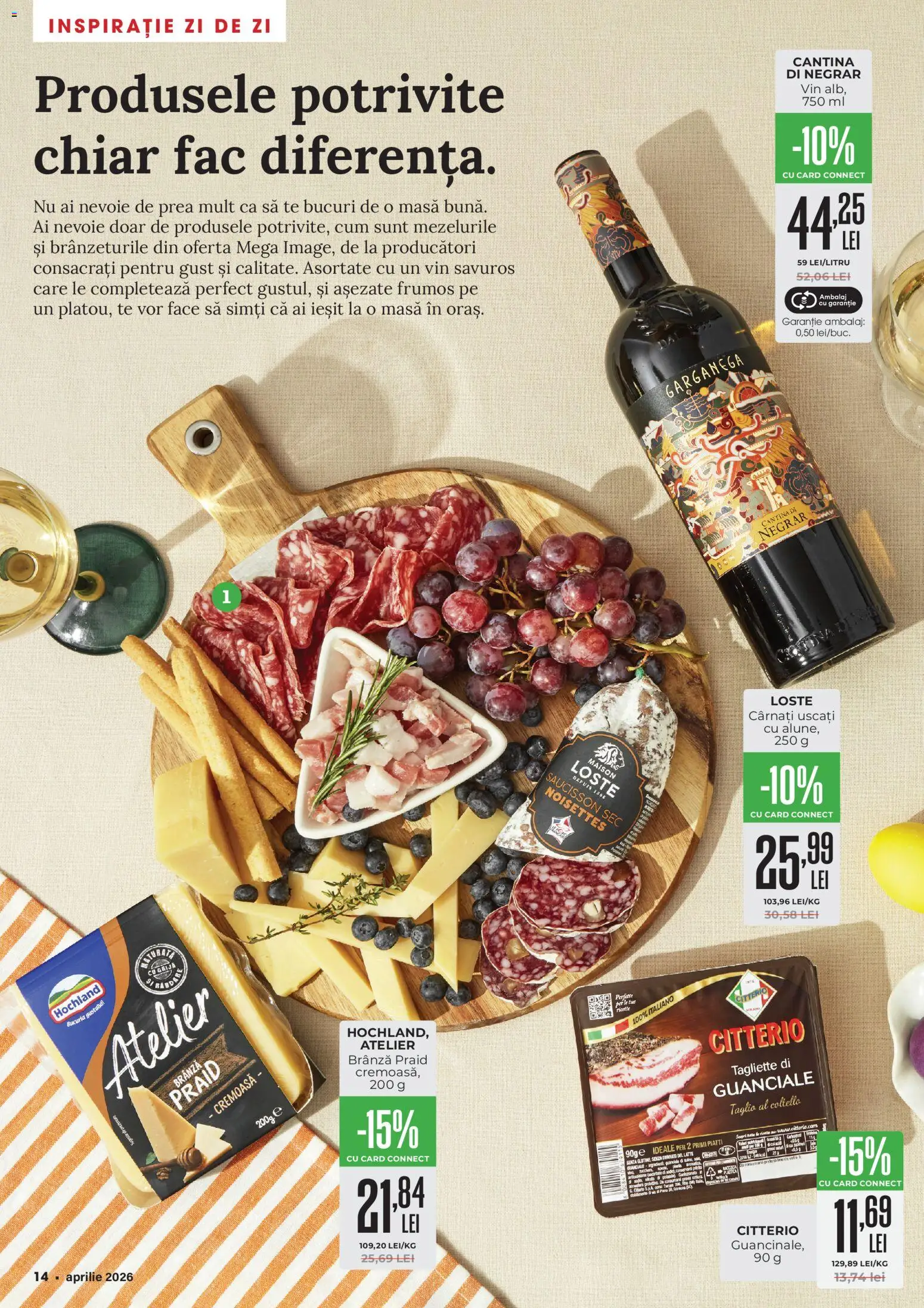 Catalog Mega Image 26 Martie - 20 Aprilie 2026 | Pagina 14 | Produse: Masă, Brânză, Vin, Cârnați