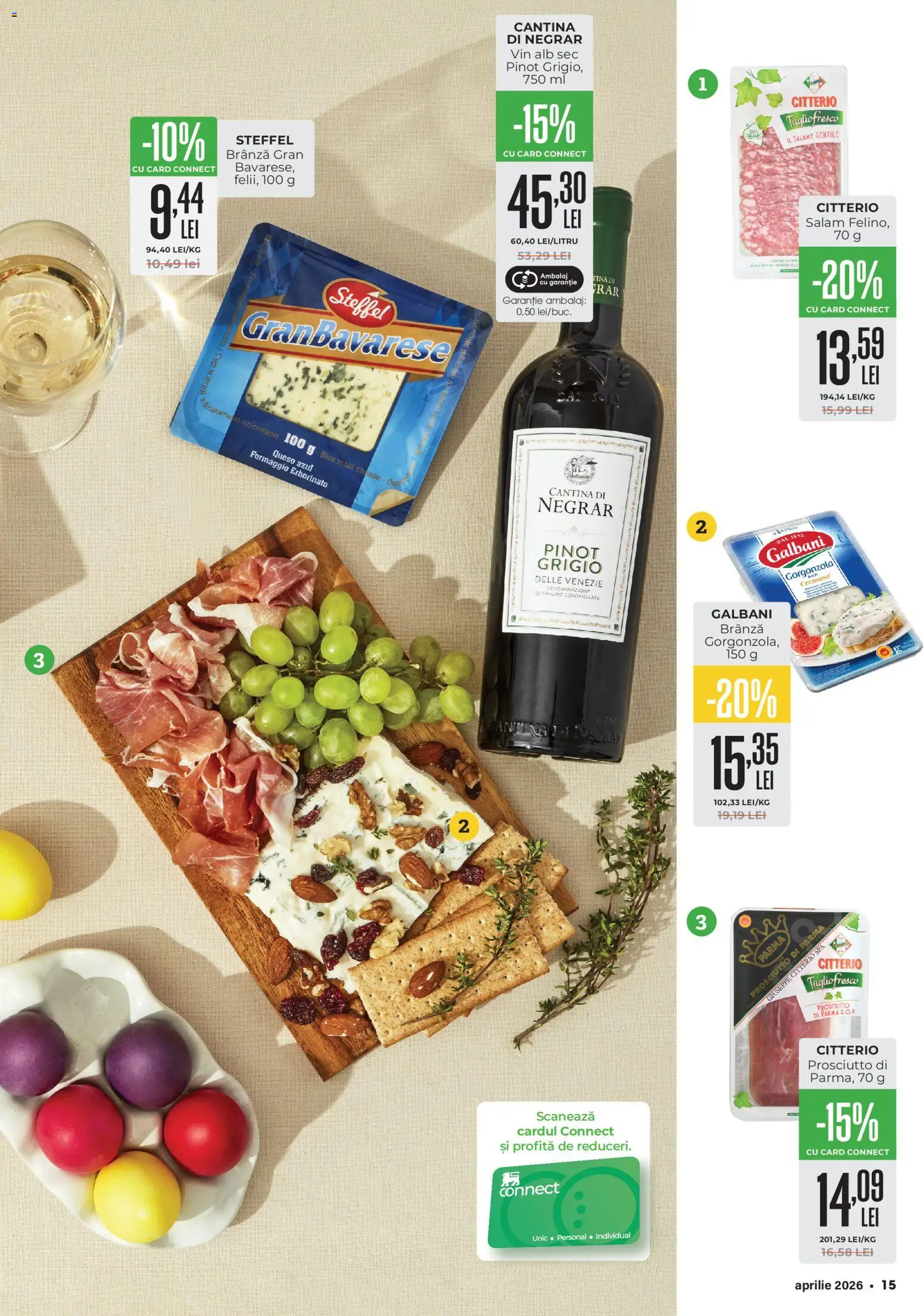 Catalog Mega Image 26 Martie - 20 Aprilie 2026 | Pagina 15 | Produse: Brânză, Gorgonzola, Salam, Vin