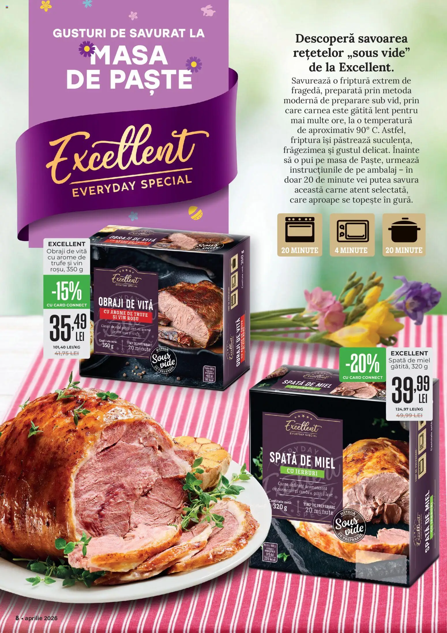 Catalog Mega Image 26 Martie - 20 Aprilie 2026 | Pagina 8 | Produse: Masă, Hacıyatmaz Kedi Oyuncağı, Vin, Paste