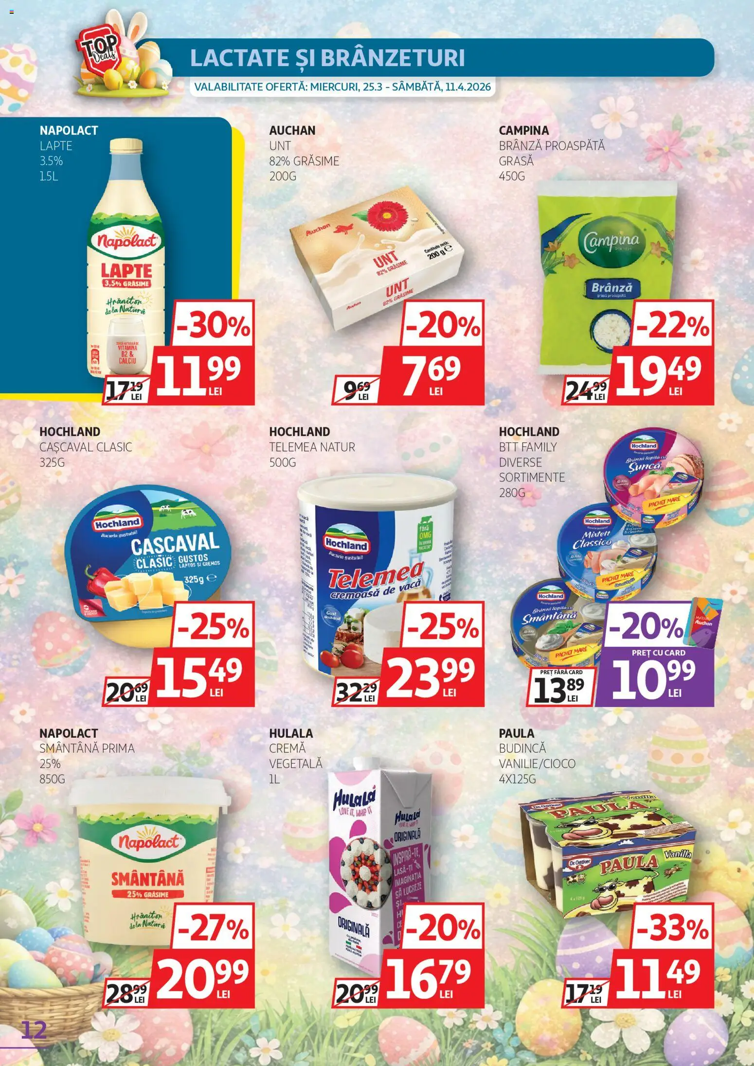 Catalog Auchan 25 Martie - 10 Aprilie 2026 | Pagina 12 | Produse: Cașcaval, Lapte, Cremă, Smântână