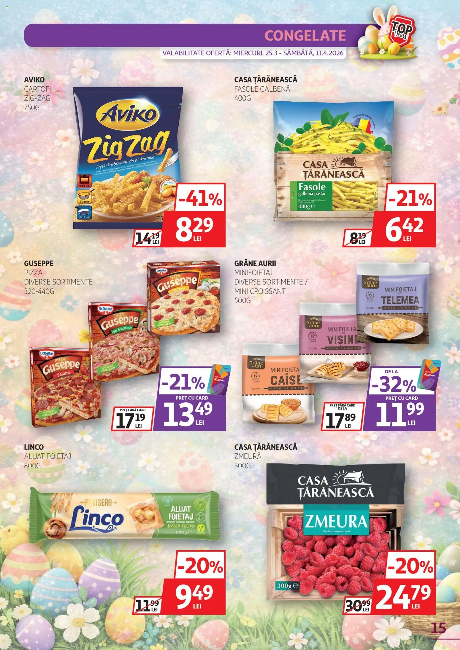 Catalog Auchan 25 Martie - 10 Aprilie 2026 | Pagina 15 | Produse: Zmeură, Foietaj, Aluat, Cartofi