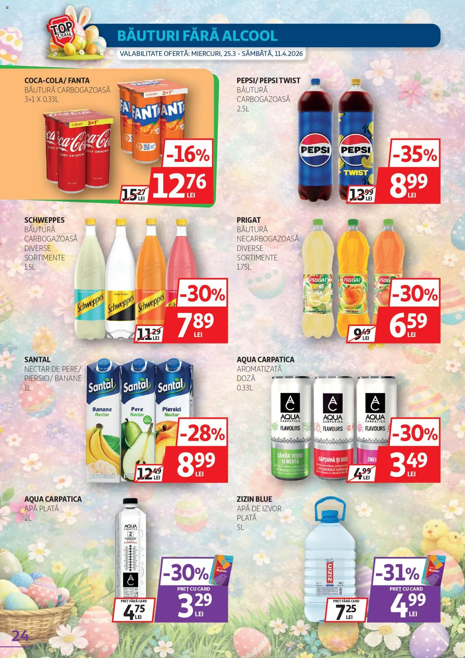 Catalog Auchan 25 Martie - 10 Aprilie 2026 | Pagina 24 | Produse: Yazı tahtası kalemi, Banane, Apă, Lămâie