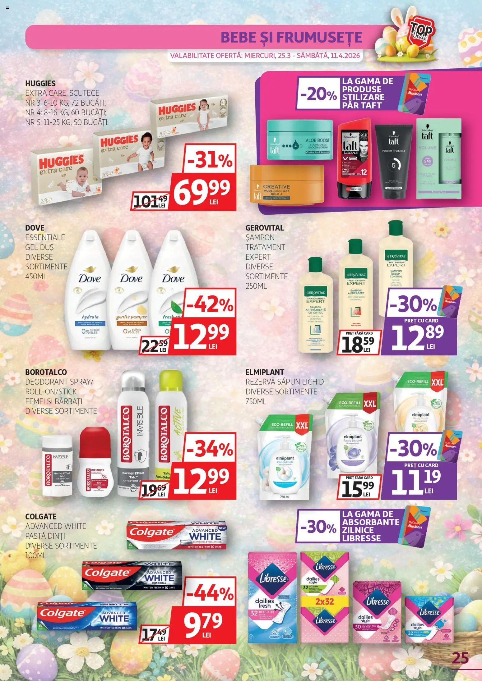 Catalog Auchan 25 Martie - 10 Aprilie 2026 | Pagina 25 | Produse: Duș, Deodorant, Absorbante, Rezervă săpun