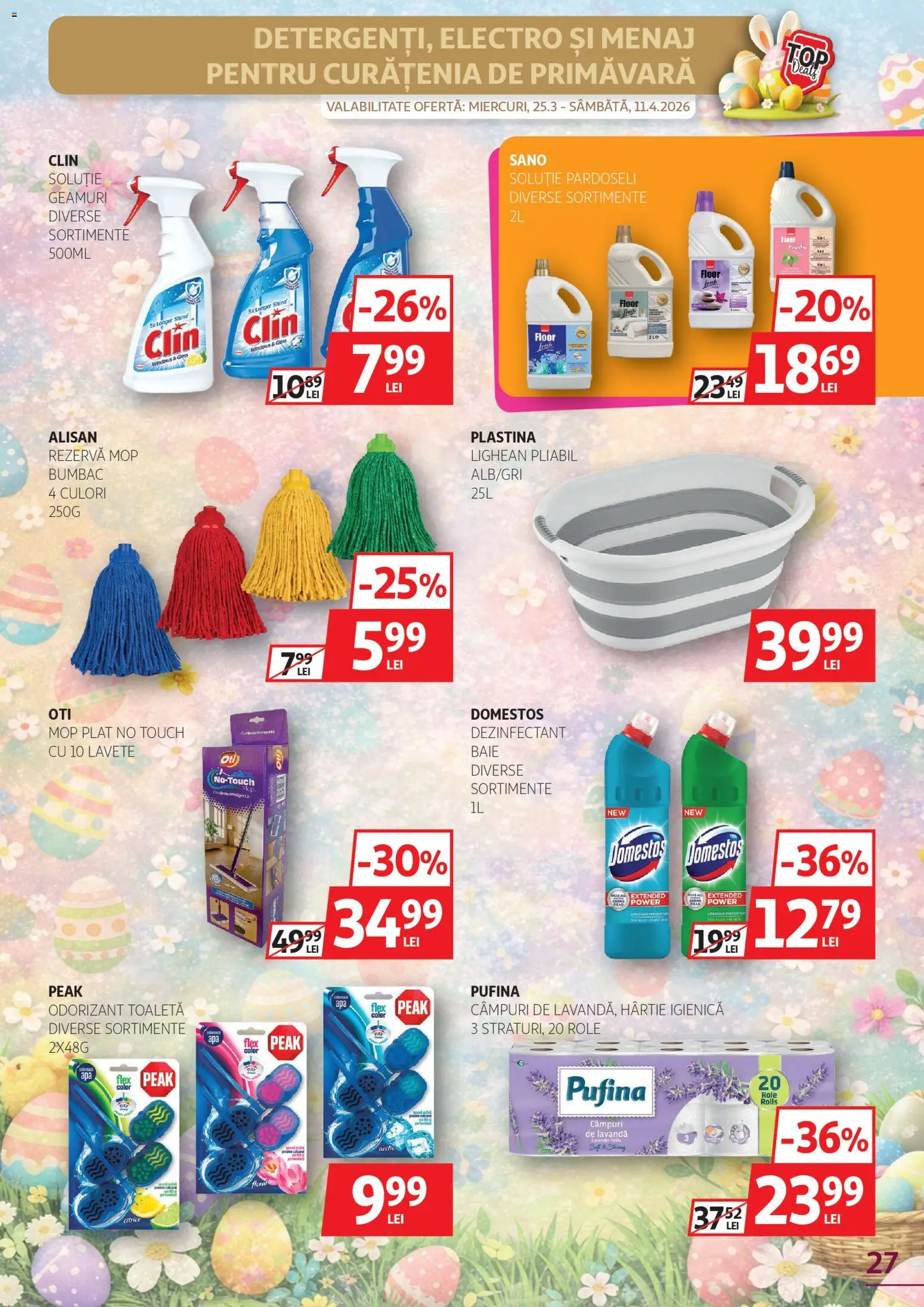 Catalog Auchan 25 Martie - 10 Aprilie 2026 | Pagina 27 | Produse: Mop, Role, Toaletă, Lavete