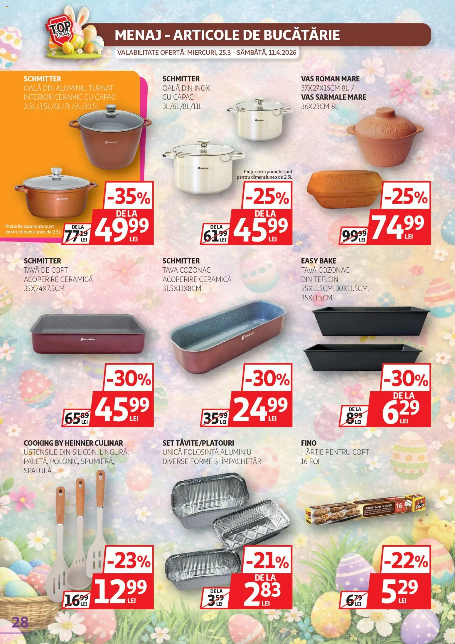 Catalog Auchan 25 Martie - 10 Aprilie 2026 | Pagina 28 | Produse: Tavă de copt, Oală, Bucătărie