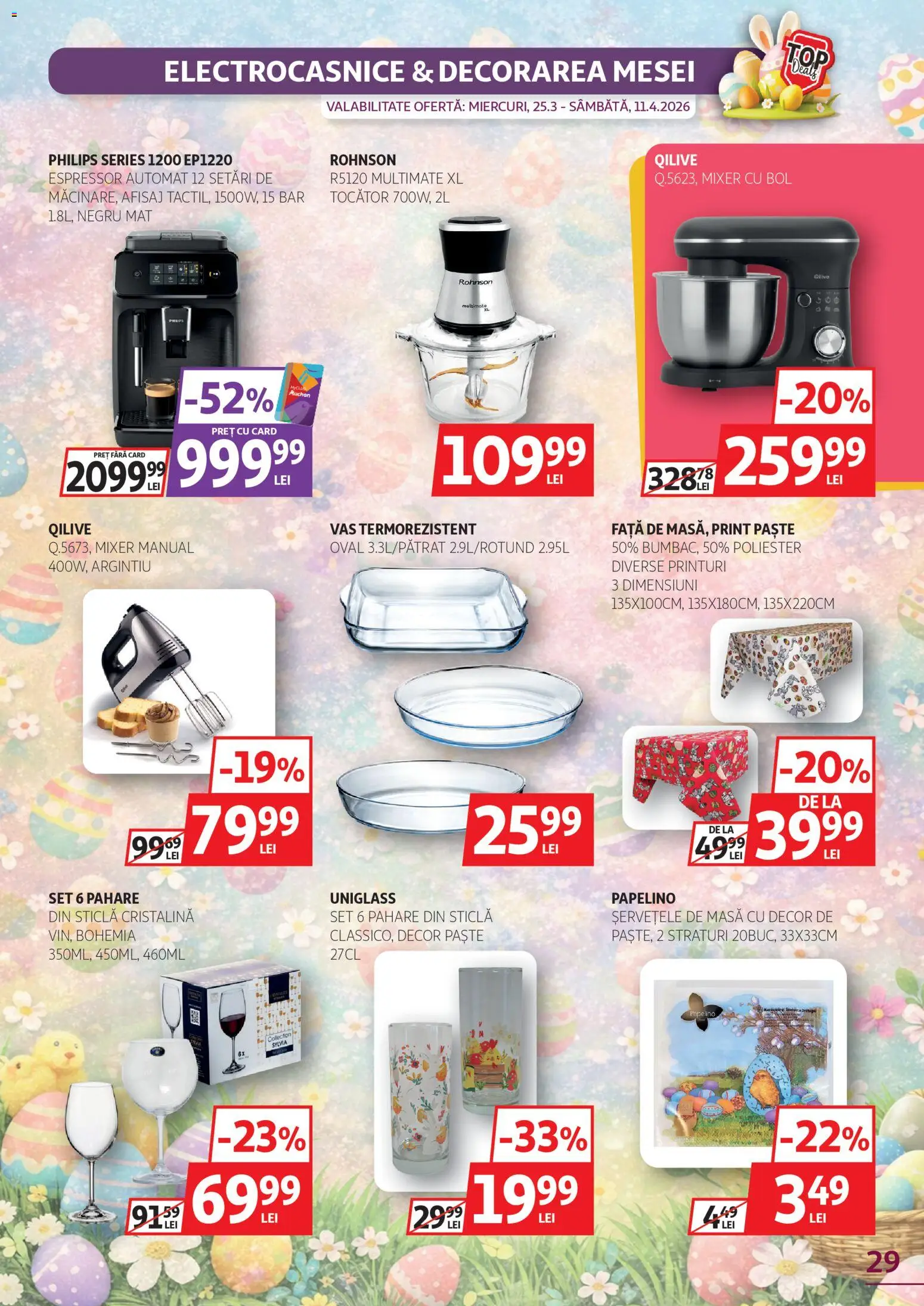 Catalog Auchan 25 Martie - 10 Aprilie 2026 | Pagina 29 | Produse: Pahare, Mixer, Bol, Masă
