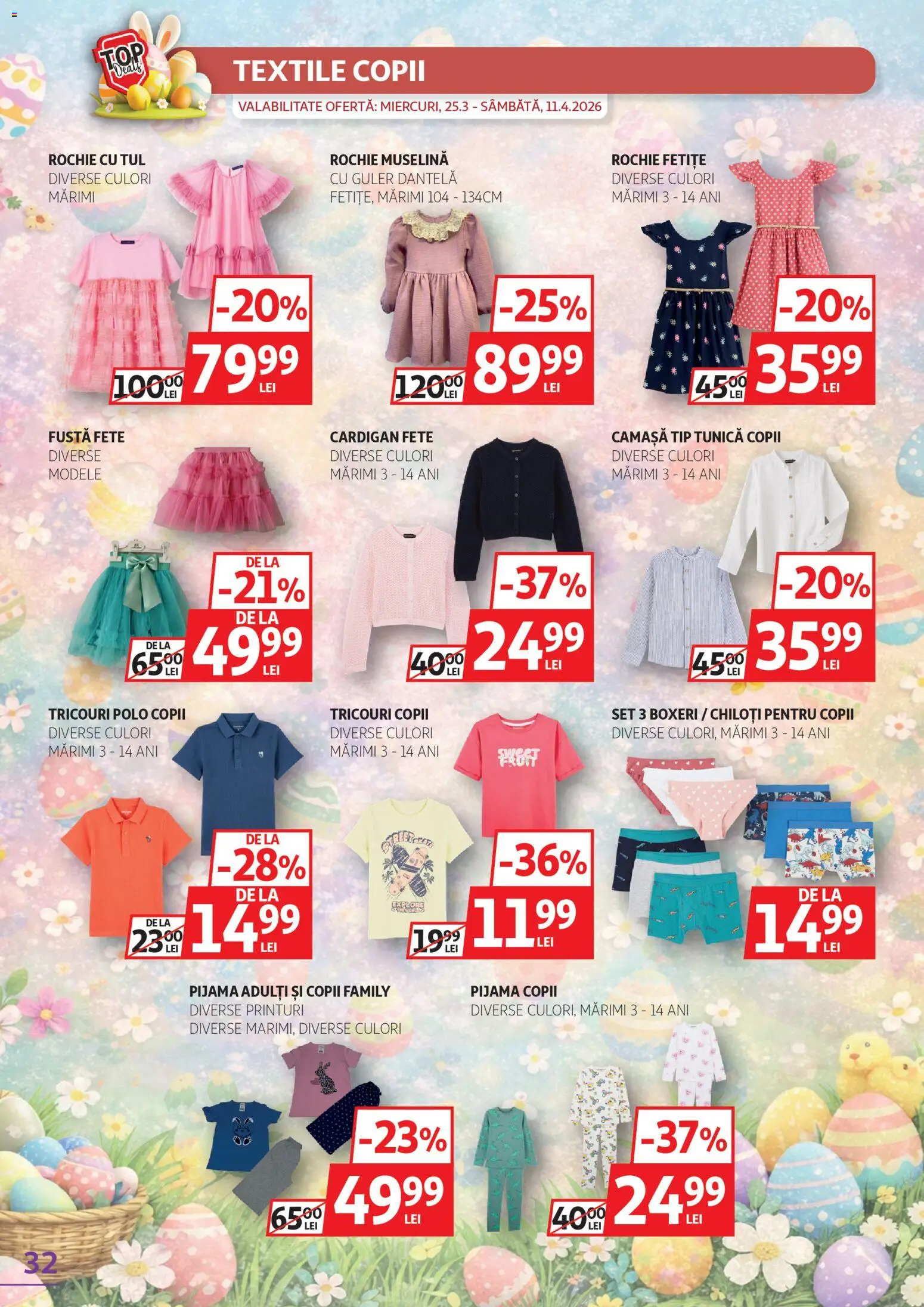 Catalog Auchan 25 Martie - 10 Aprilie 2026 | Pagina 32 | Produse: Cardigan, Rochie, Chiloți, Boxeri