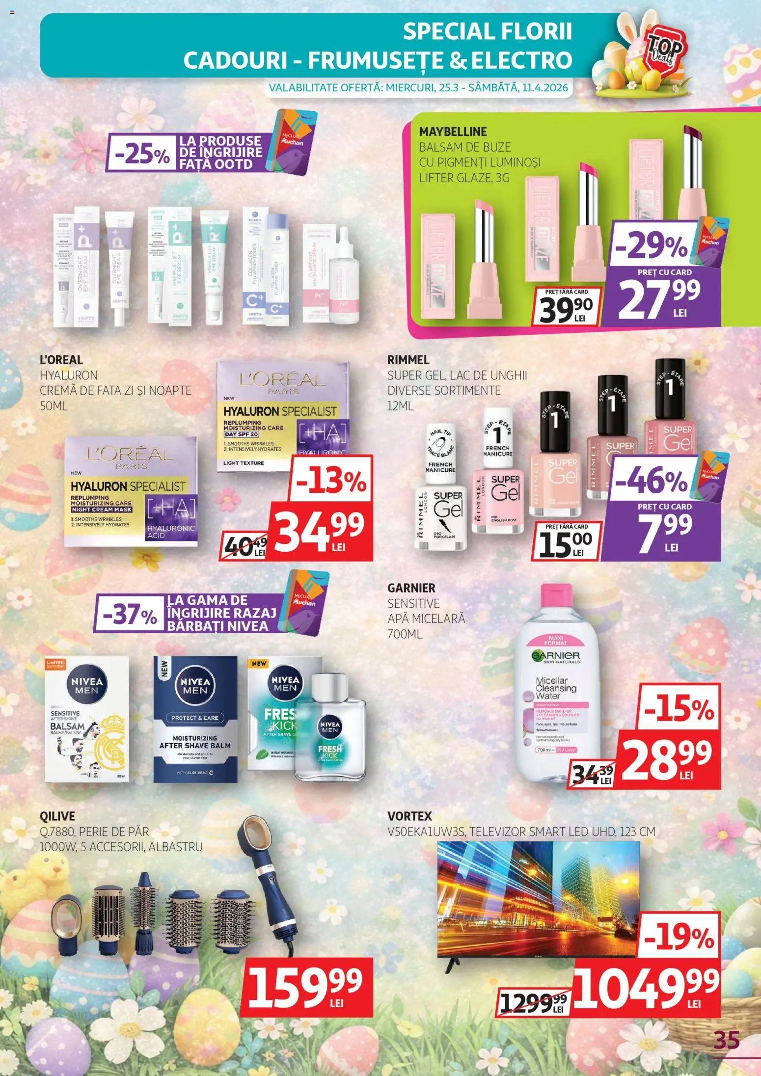 Catalog Auchan 25 Martie - 10 Aprilie 2026 | Pagina 35 | Produse: After shave, Serum, Toner, Apă