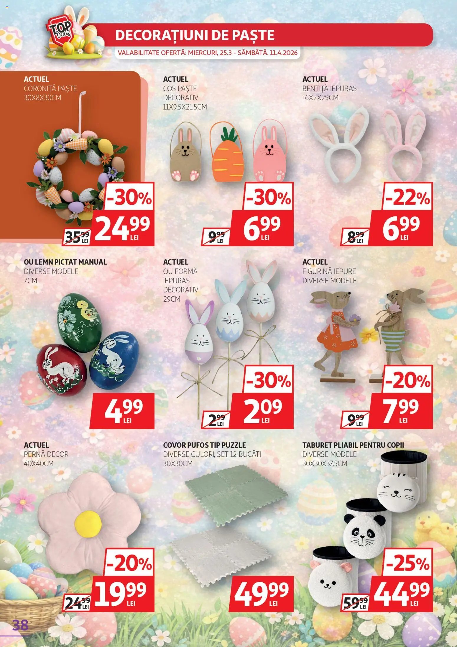 Catalog Auchan 25 Martie - 10 Aprilie 2026 | Pagina 38 | Produse: Pernă, Coș, Taburet, Covor
