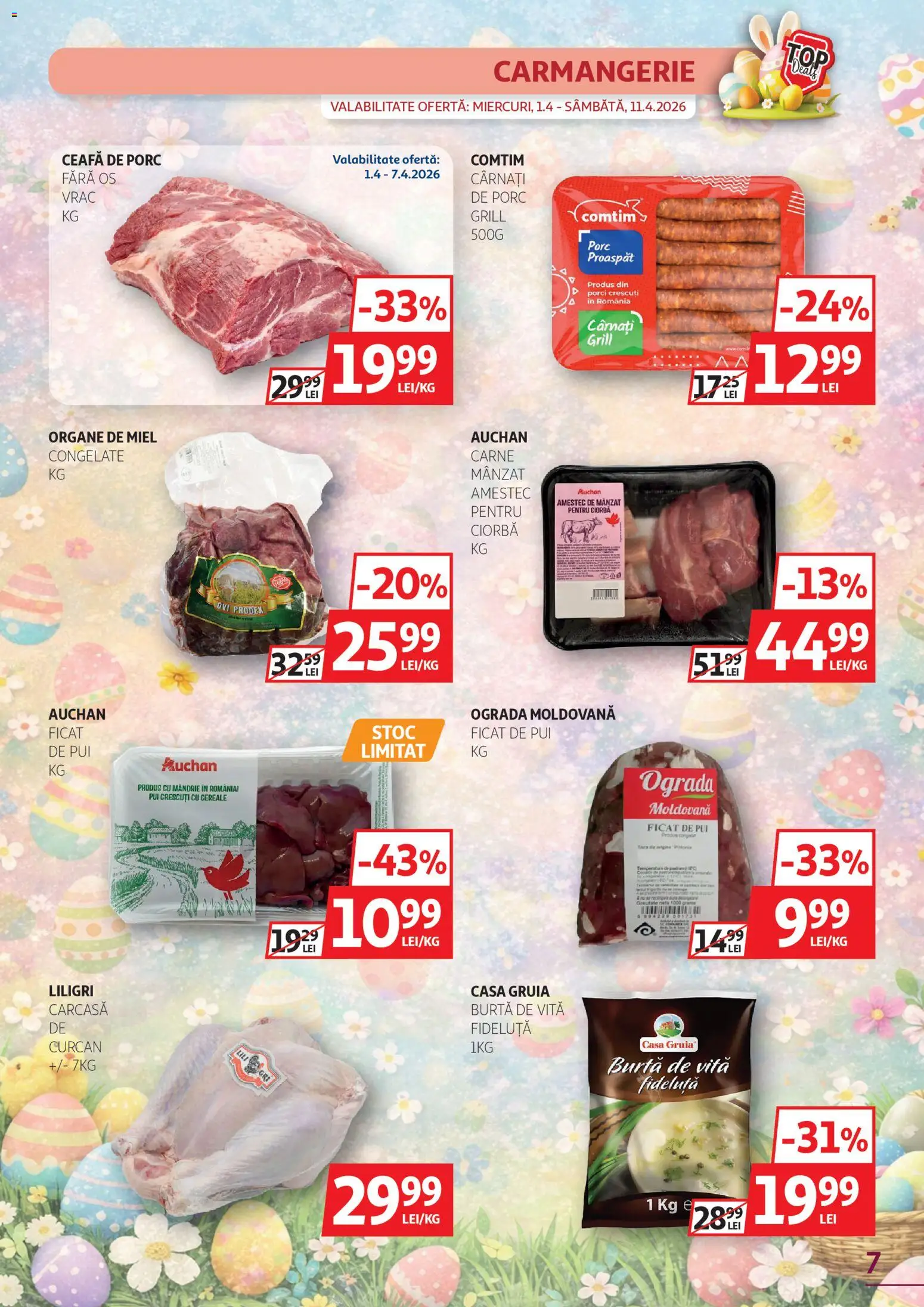 Catalog Auchan 25 Martie - 10 Aprilie 2026 | Pagina 7 | Produse: Carcasă, Keçeli kalem, Cereale, Cârnați