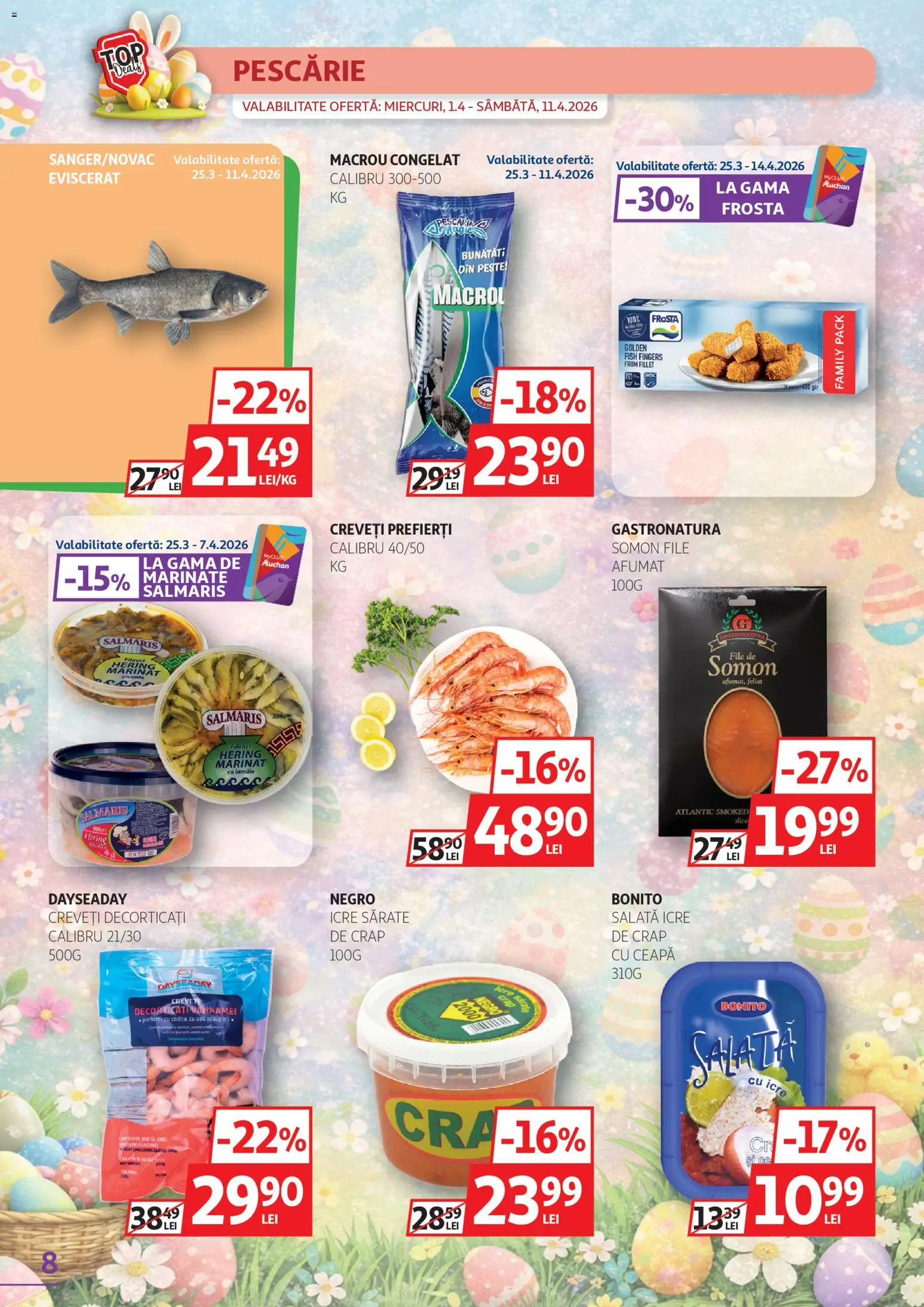Catalog Auchan 25 Martie - 10 Aprilie 2026 | Pagina 8 | Produse: Pește, Salată, Ceapă