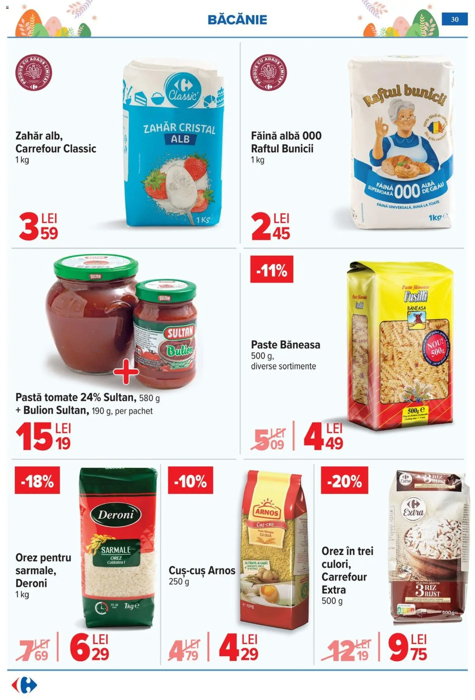 Catalog Carrefour 25 Martie - 4 Aprilie 2026 | Pagina 34 | Produse: Făină, Orez, Paste, Zahăr