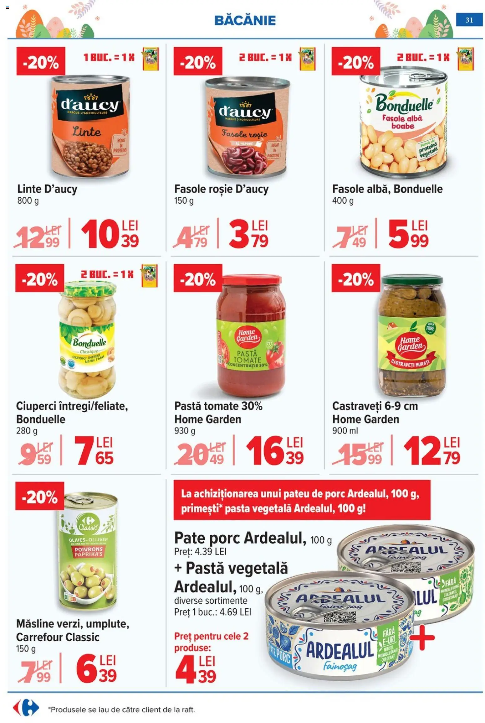 Catalog Carrefour 25 Martie - 4 Aprilie 2026 | Pagina 35 | Produse: Pate, Măsline, Castraveți, Fasole albă