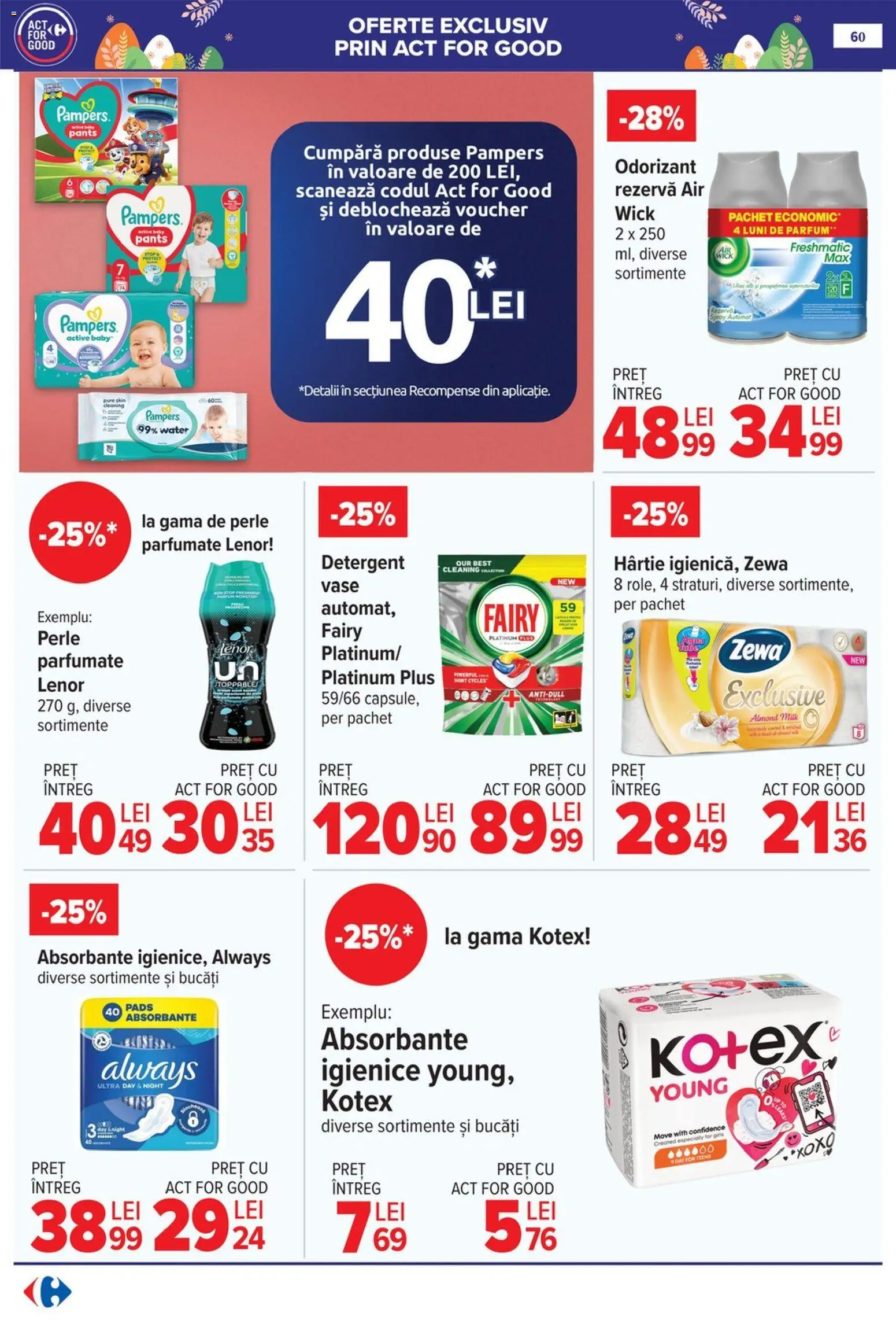 Catalog Carrefour 25 Martie - 4 Aprilie 2026 | Pagina 64 | Produse: Akrilik boya, Parfum, Detergent, Absorbante