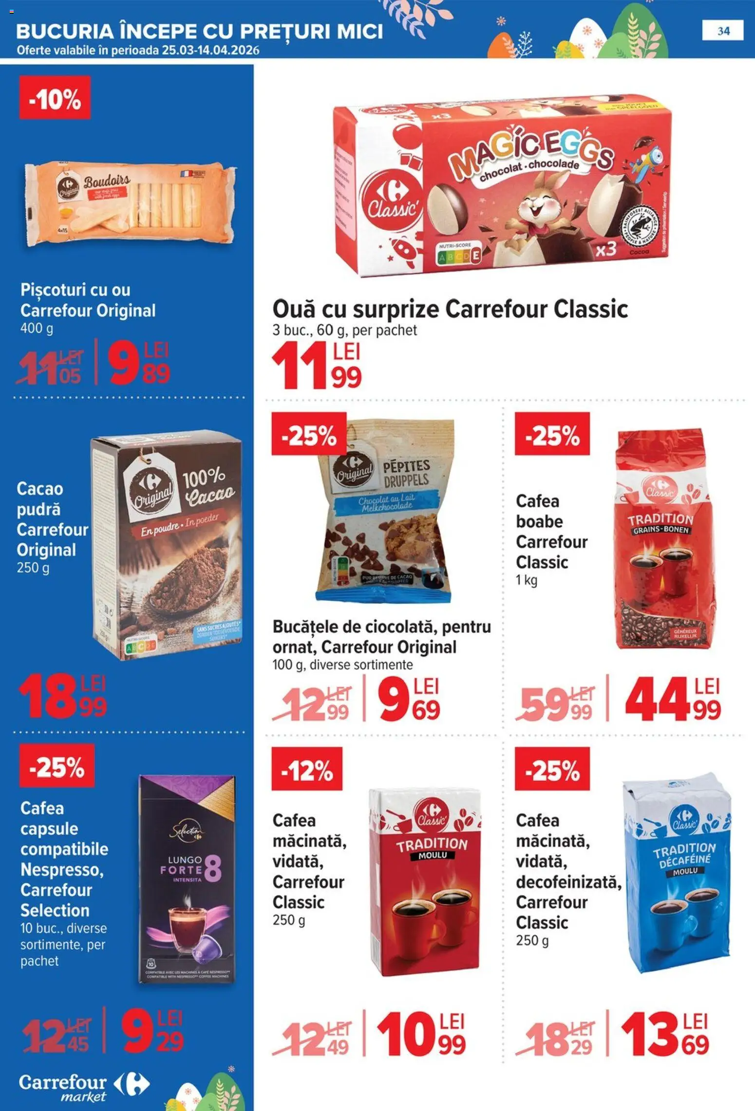 Catalog Carrefour 25 Martie - 4 Aprilie 2026 | Pagina 38 | Produse: Mici, Ouă, Cafea, Cacao