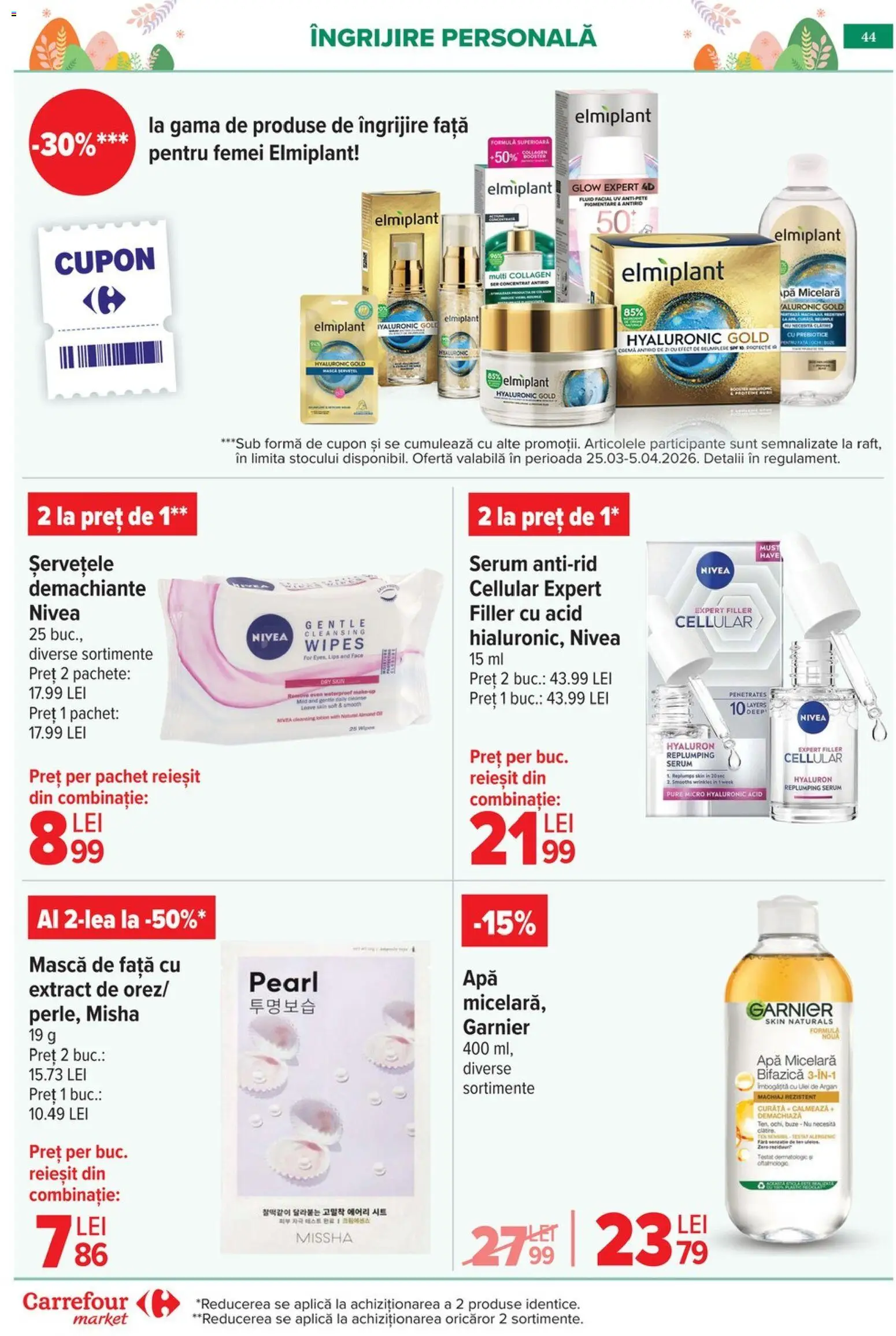 Catalog Carrefour 25 Martie - 4 Aprilie 2026 | Pagina 48 | Produse: Serum, Pomelo, Apă micelară, Apă