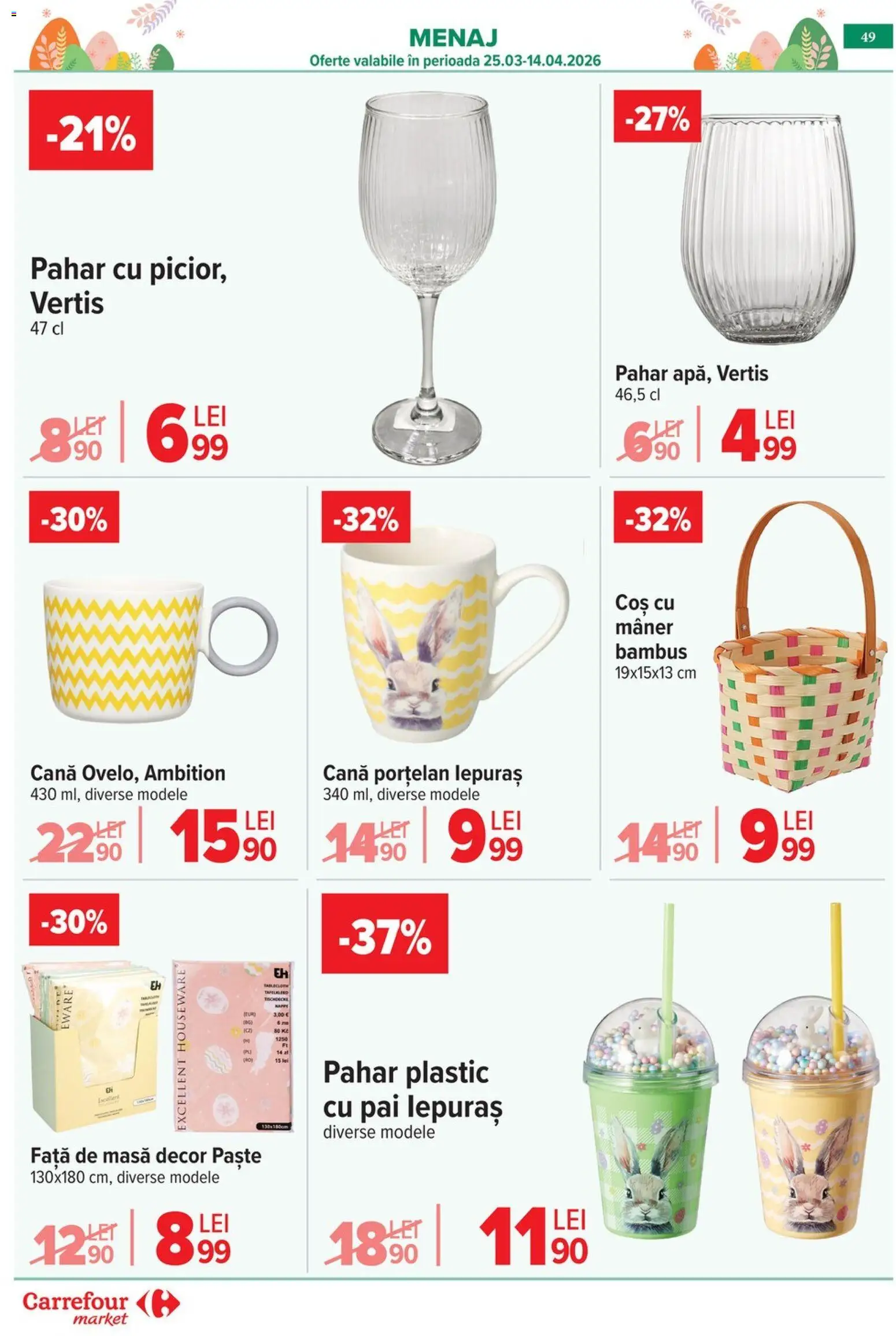 Catalog Carrefour 25 Martie - 4 Aprilie 2026 | Pagina 53 | Produse: Față de masă, Mâner, Masă, Paste