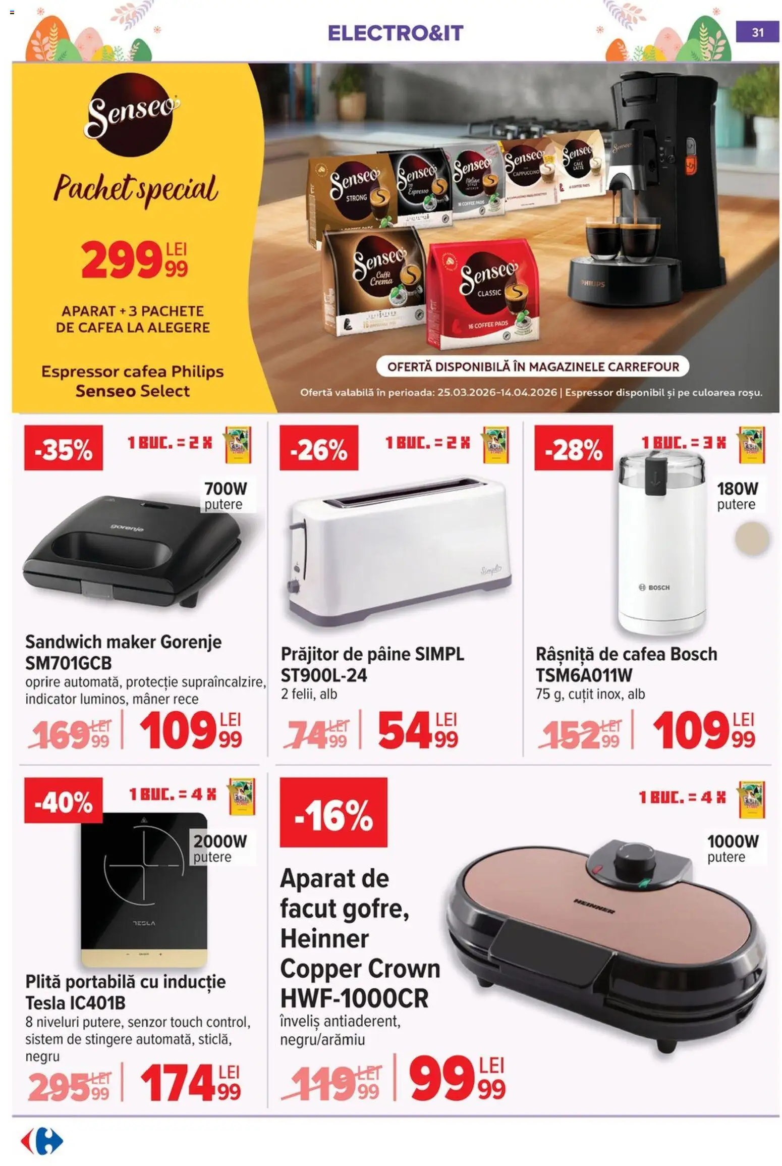 Catalog Carrefour 25 Martie - 13 Aprilie 2026 | Pagina 33 | Produse: Espressor, Enginar, Plită, Cafea